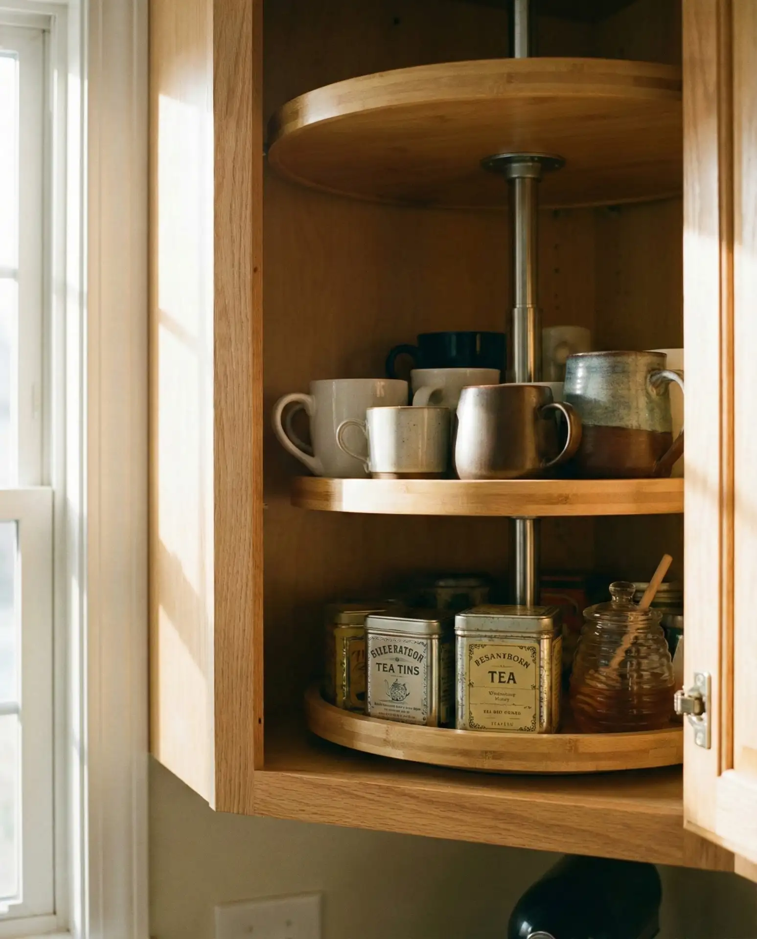 Lazy Susan Turntables in Upper Corner Cabinets 2
