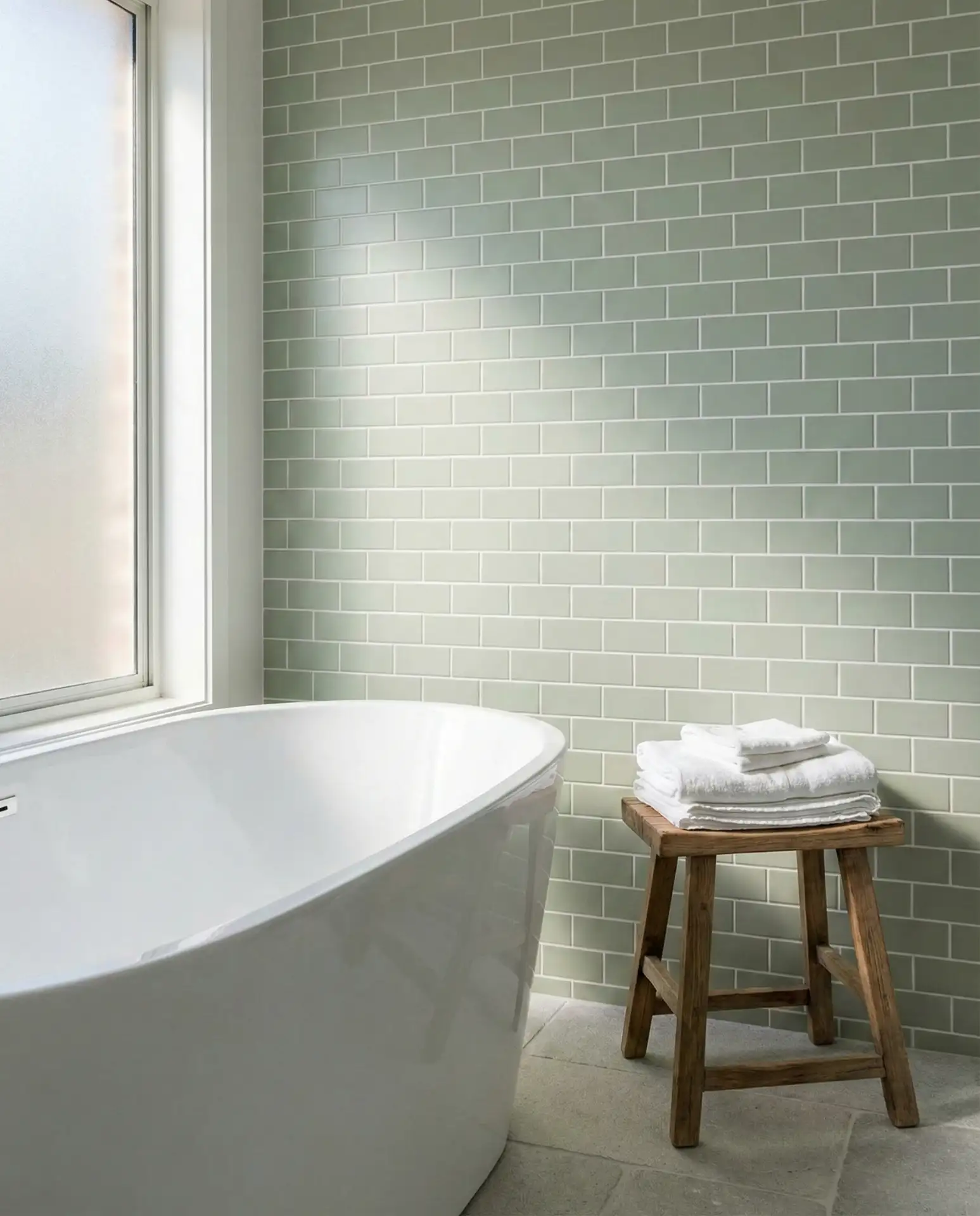 Light Sage Subway Tiles for a Calm Retreat 2