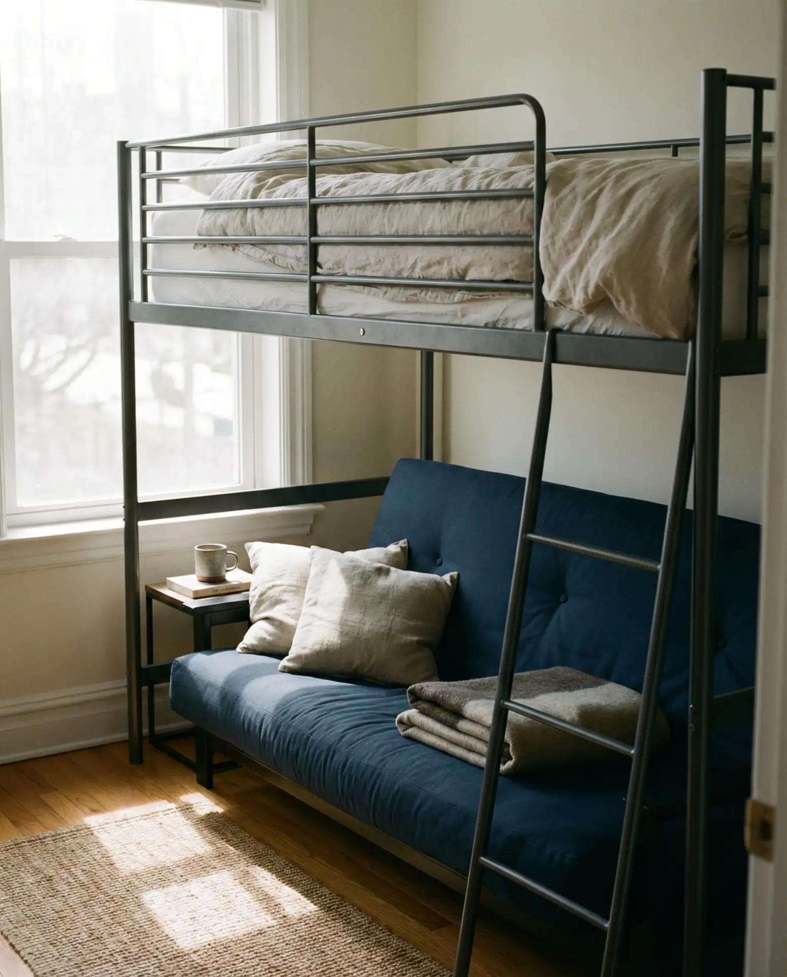 Loft Bed with Futon for Guest-Ready Small Rooms 1