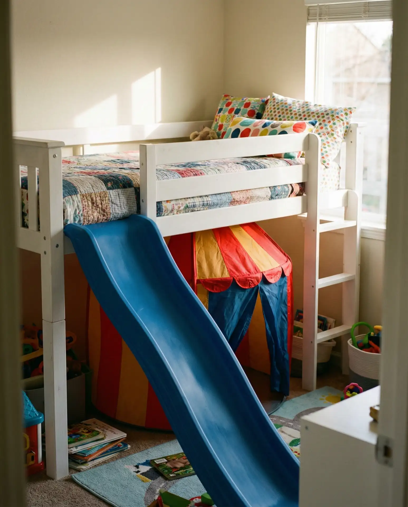 Loft Bed with Slide for Small Rooms Kids 1