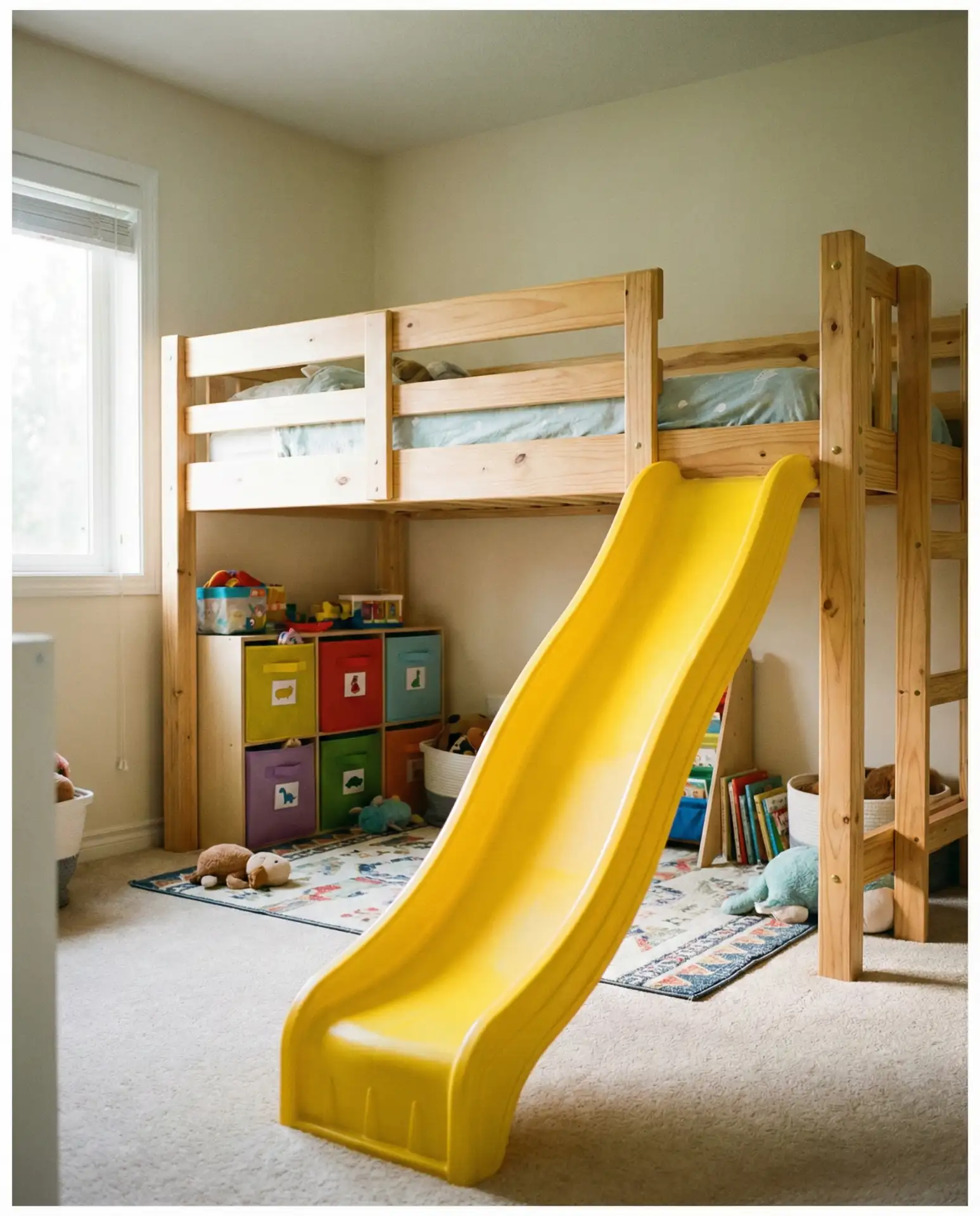 Loft Bed with Slide for Small Rooms Kids 2