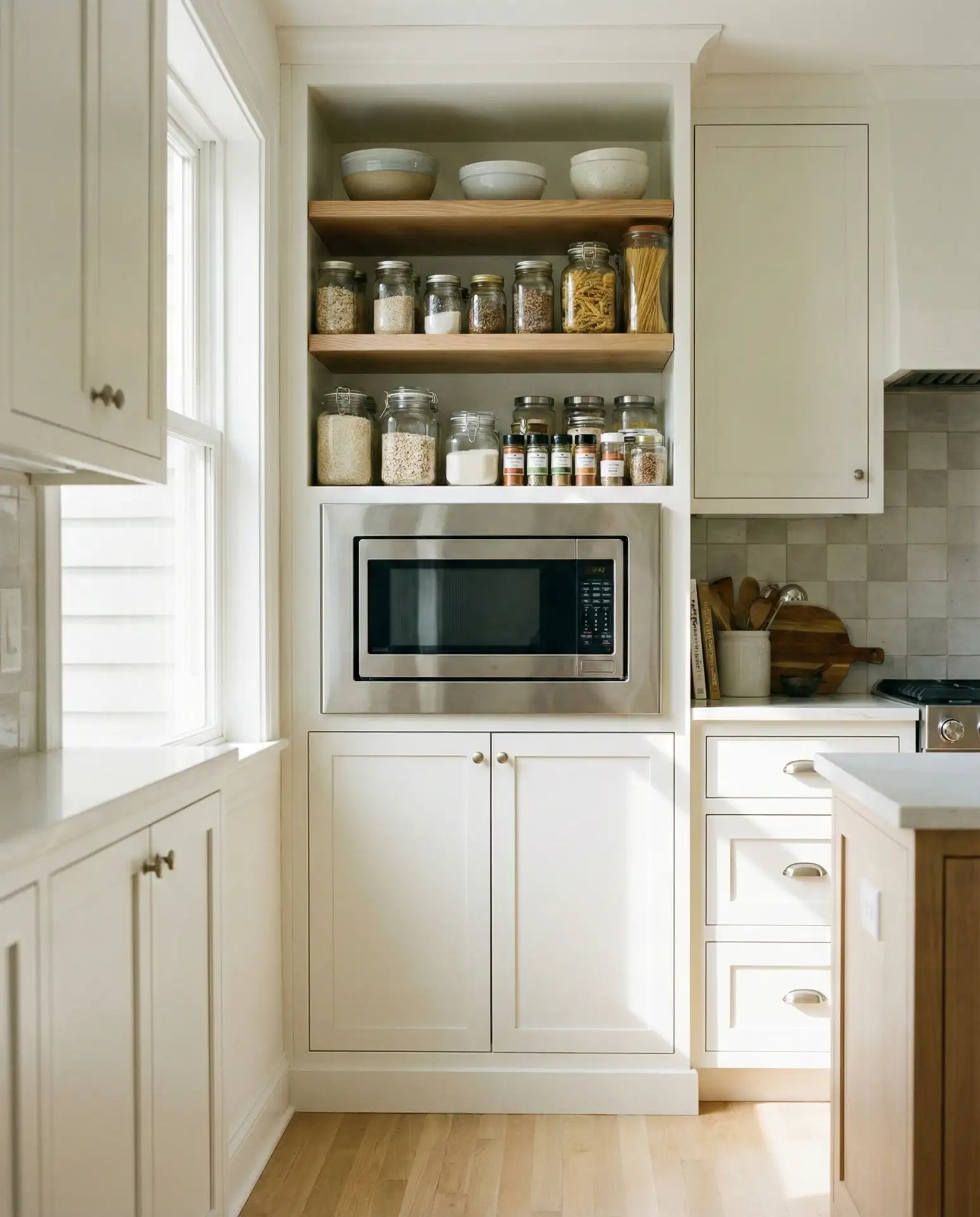 Microwave-in-Pantry Cabinet Tower 1