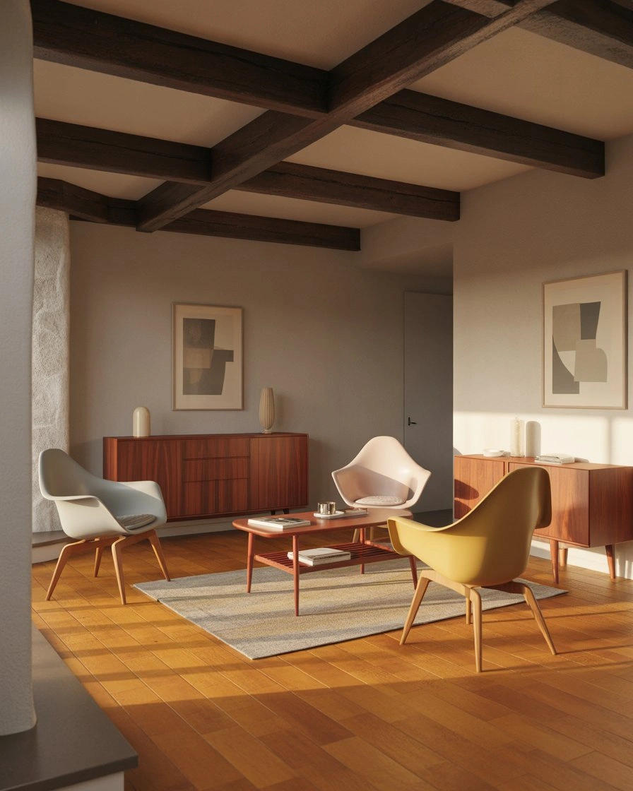 Mid-Century Cottage Living Room Fusion 1