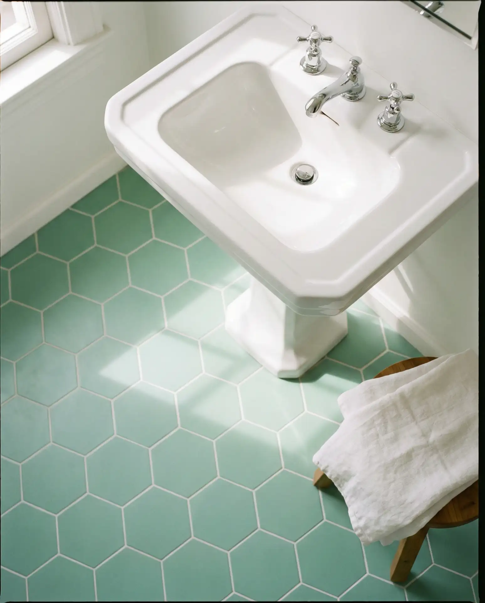 Mint Green Hexagon Floor Tiles 2
