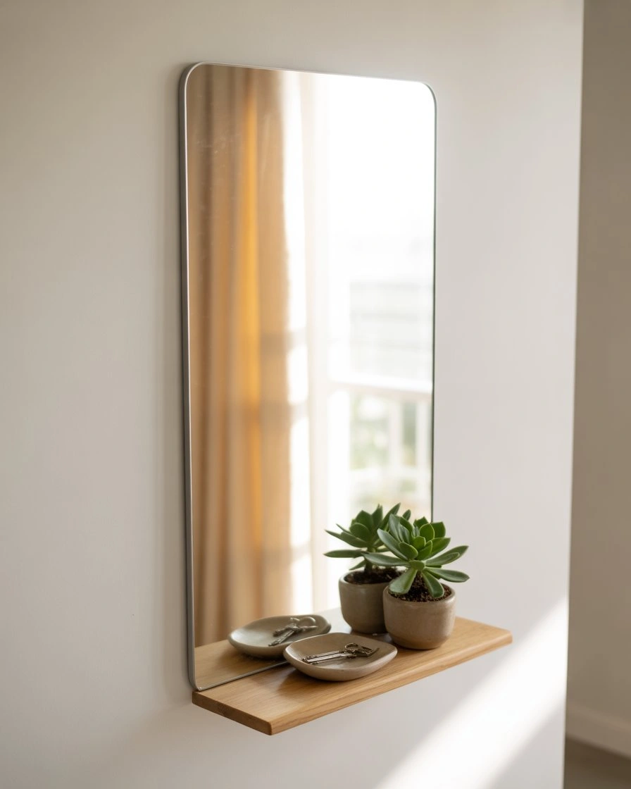 Mirror with Built-In Ledge 1