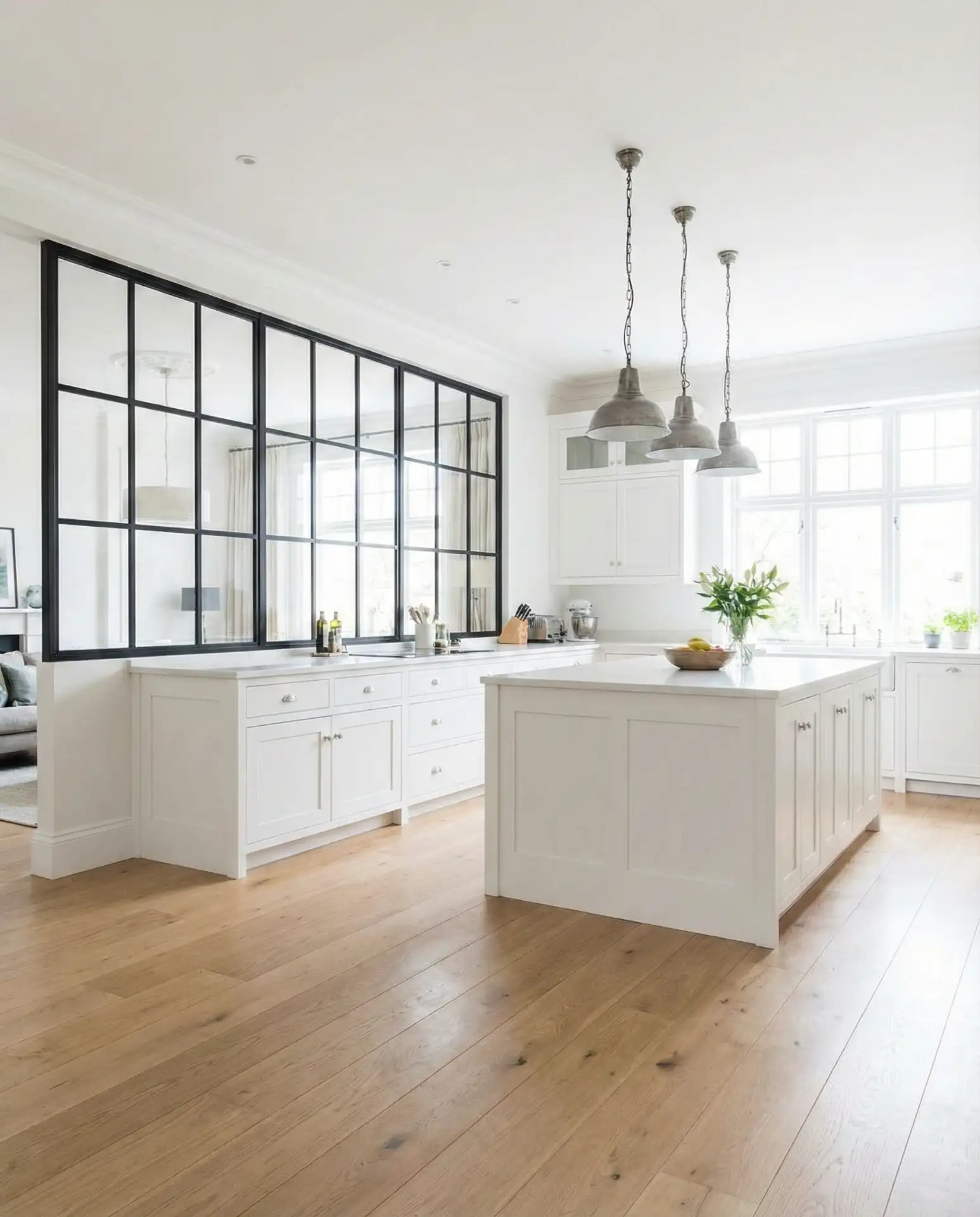 Modern Interior Design with Black Steel-Framed Glass Doors 2