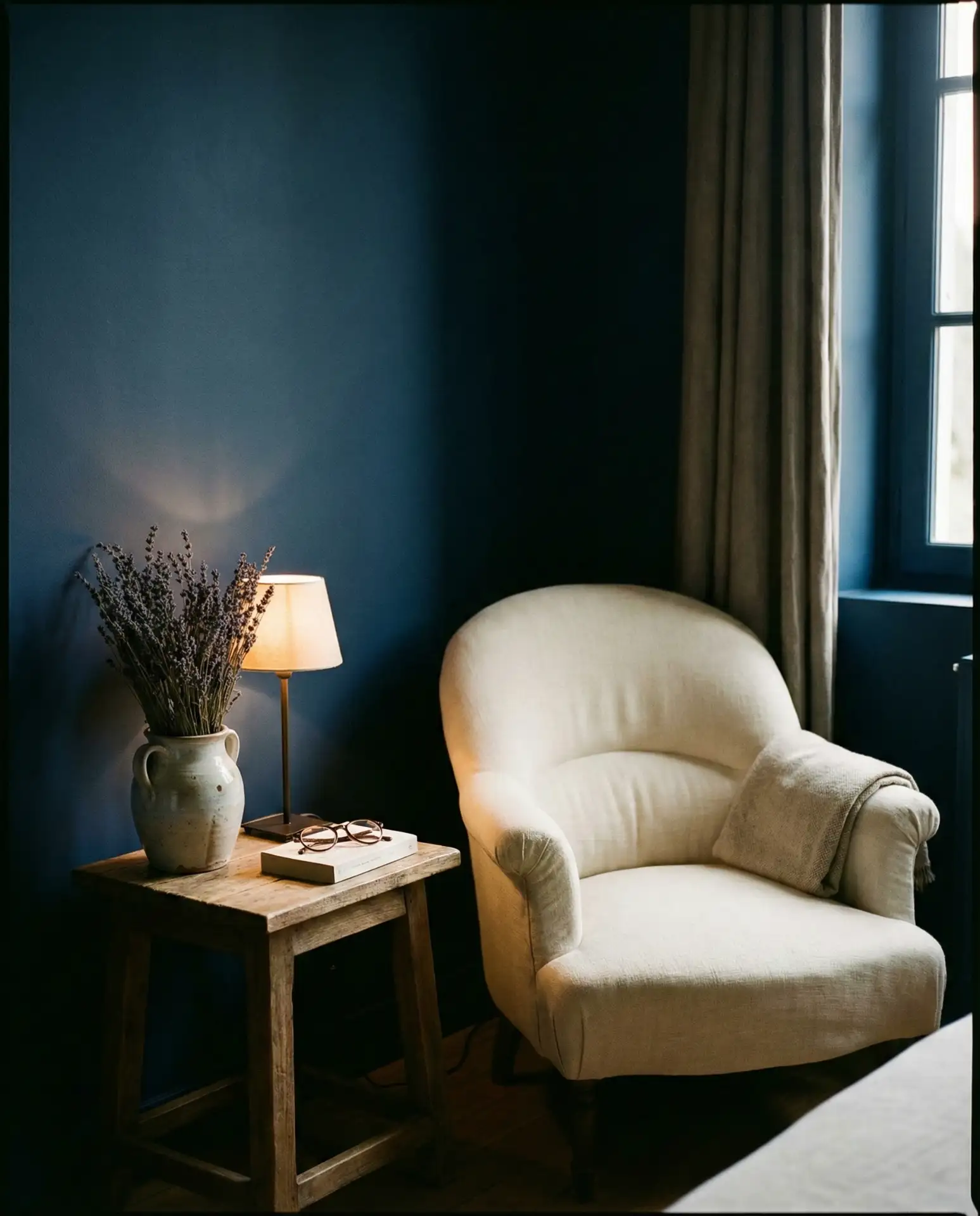 Moody Bedroom with Dark Painted Walls 1