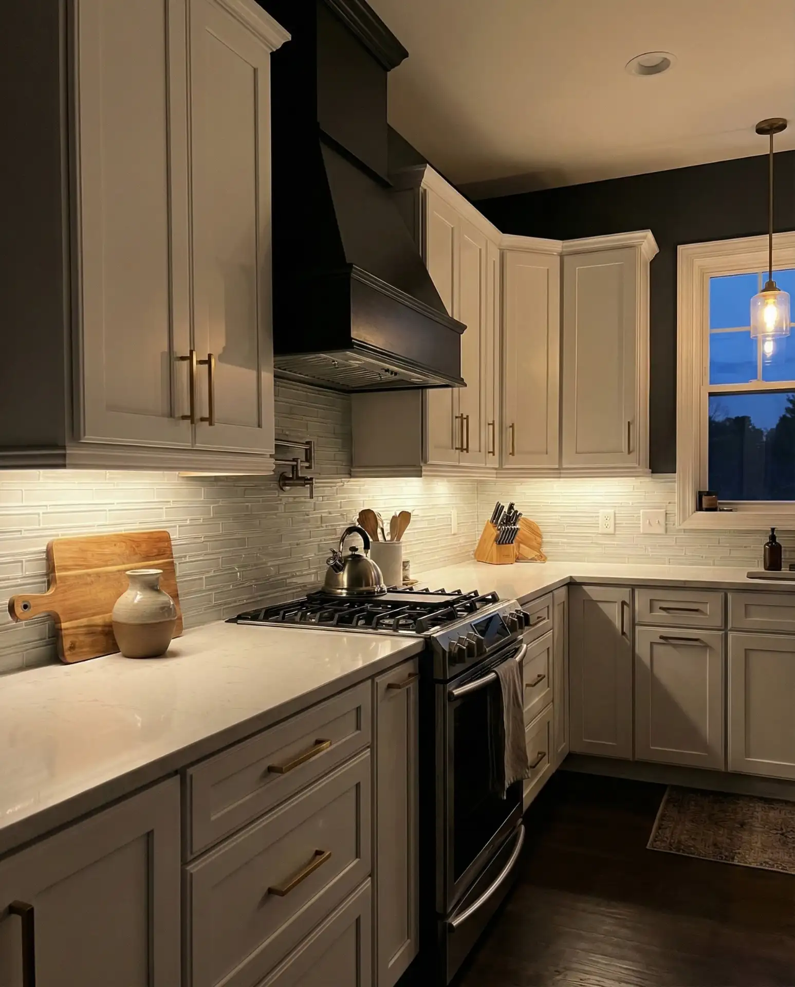 Moody Charcoal with White Cabinets 1