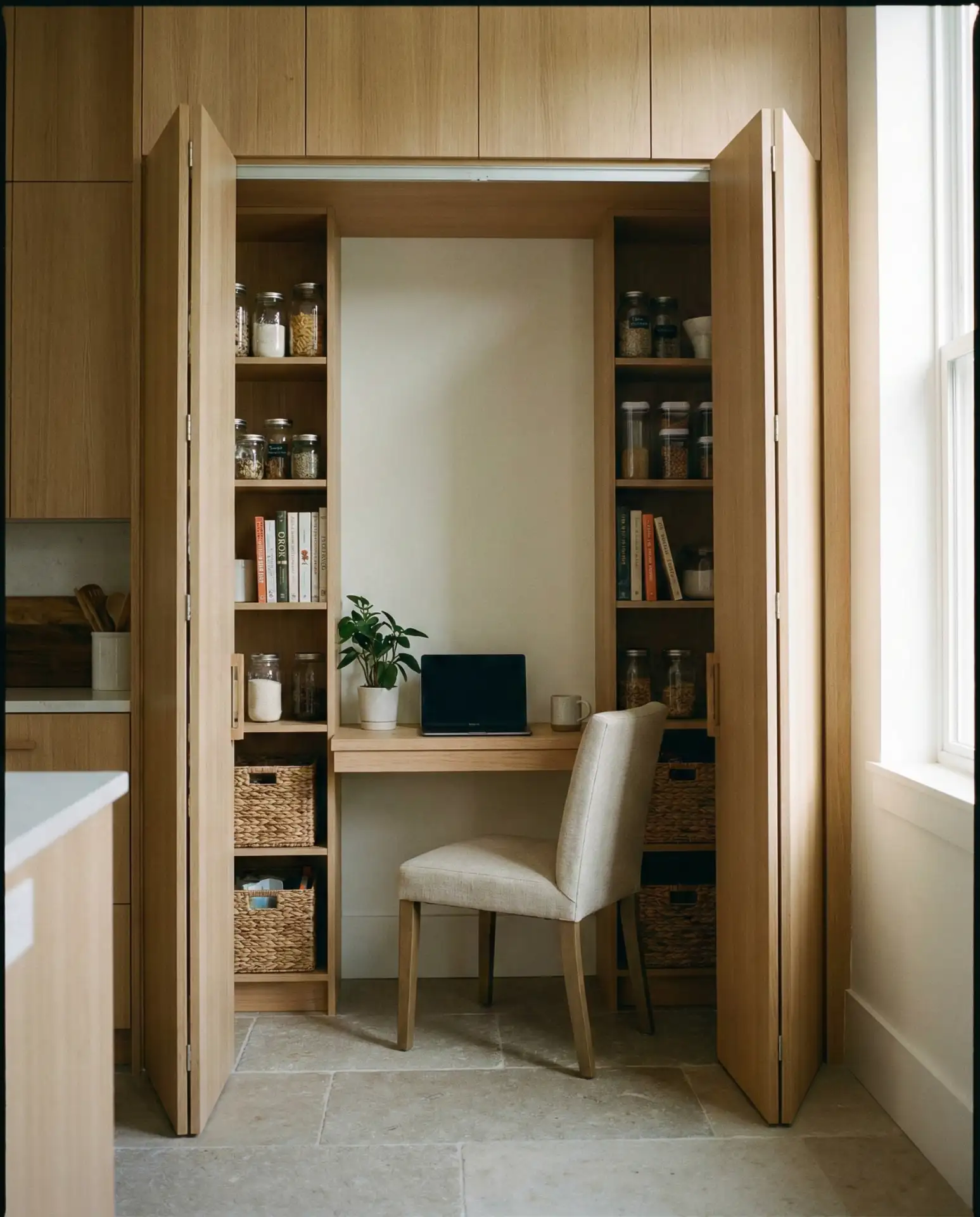 Multi-Functional Pantry with Hidden Desk 1