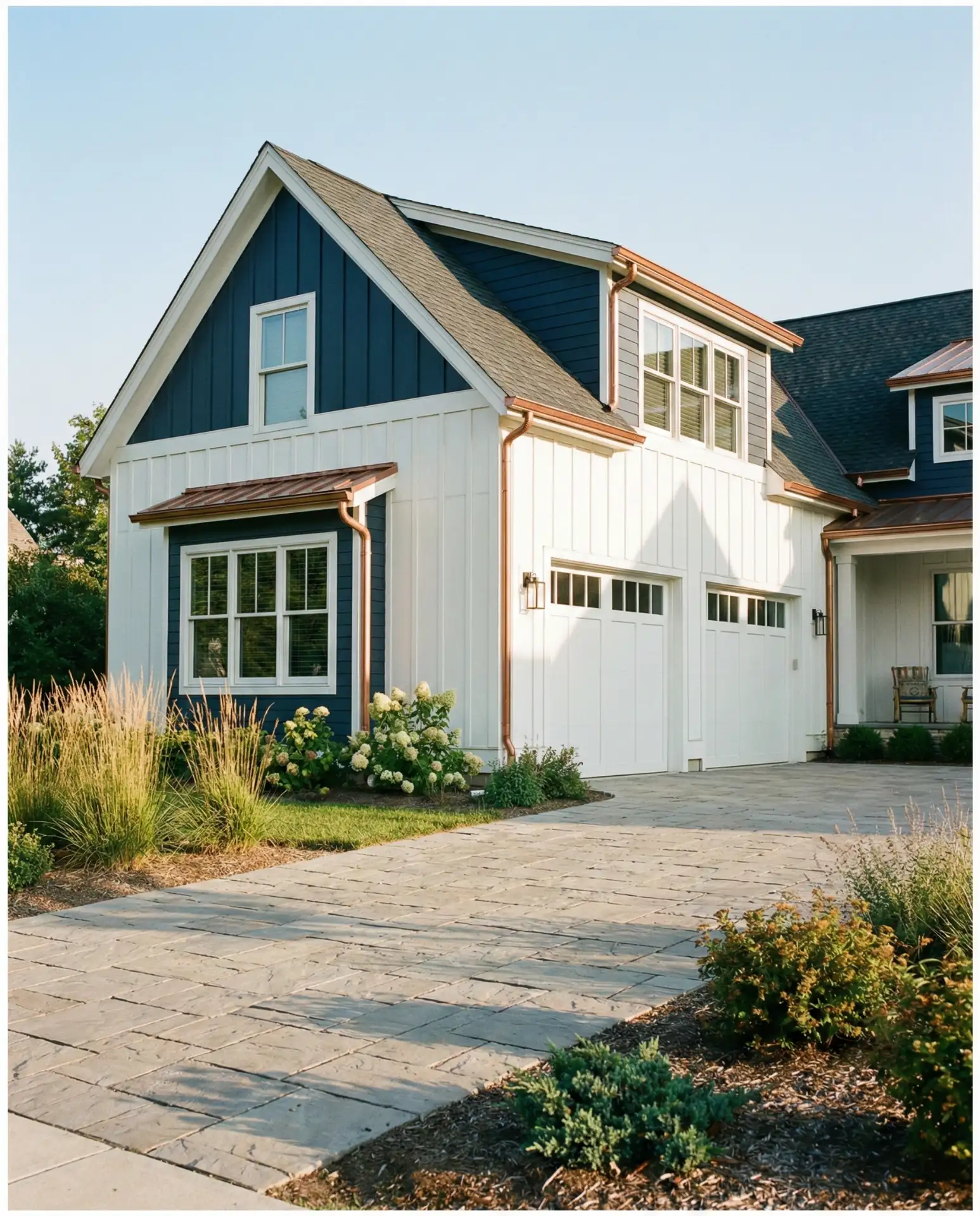 Navy Blue Accent Wall with White Base 1