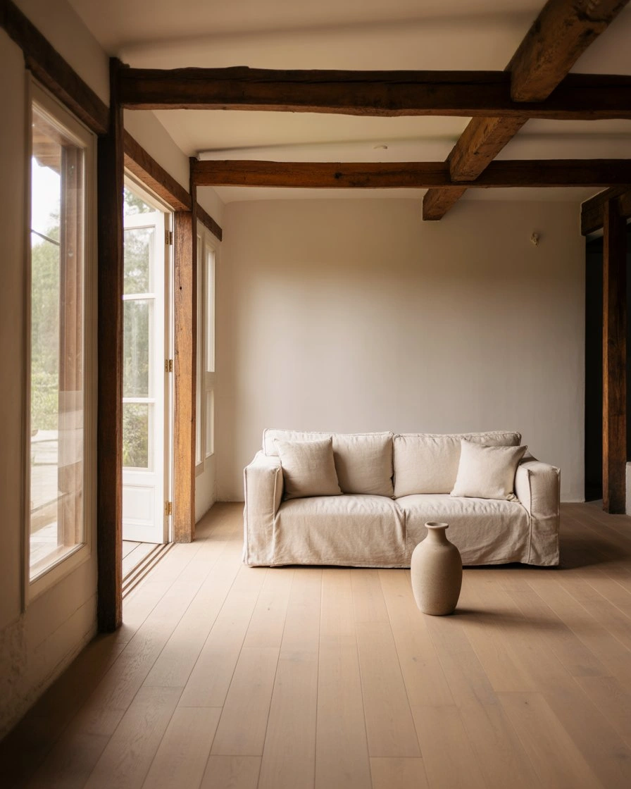 Neutral Minimalist Cottage Living Room 1