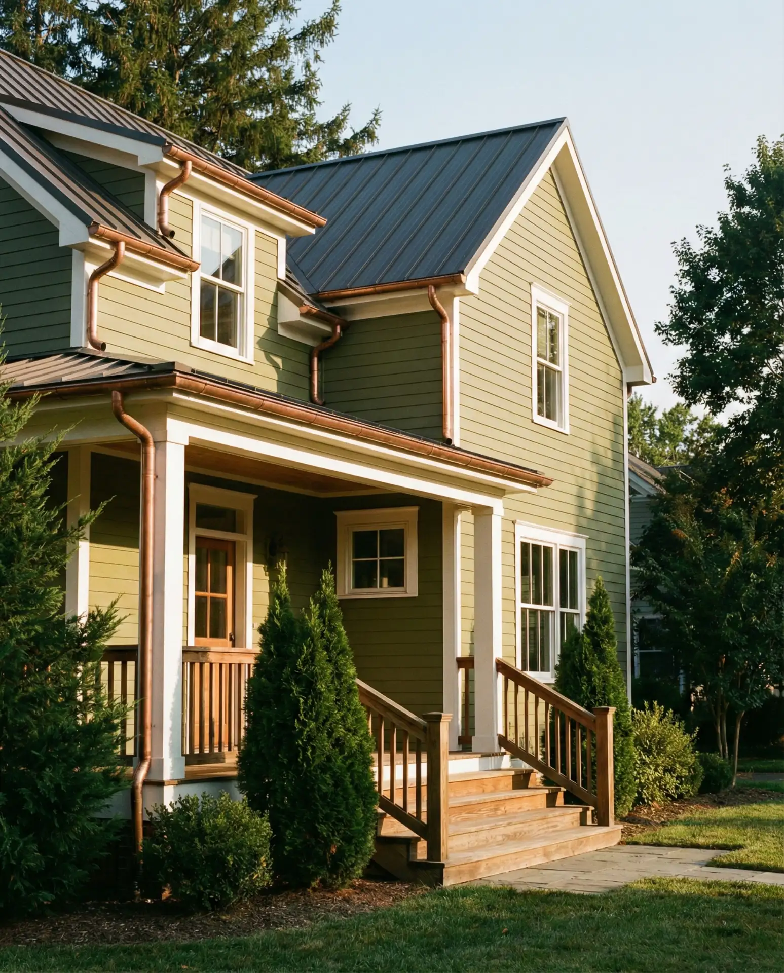 Olive Green with Copper Gutters 1