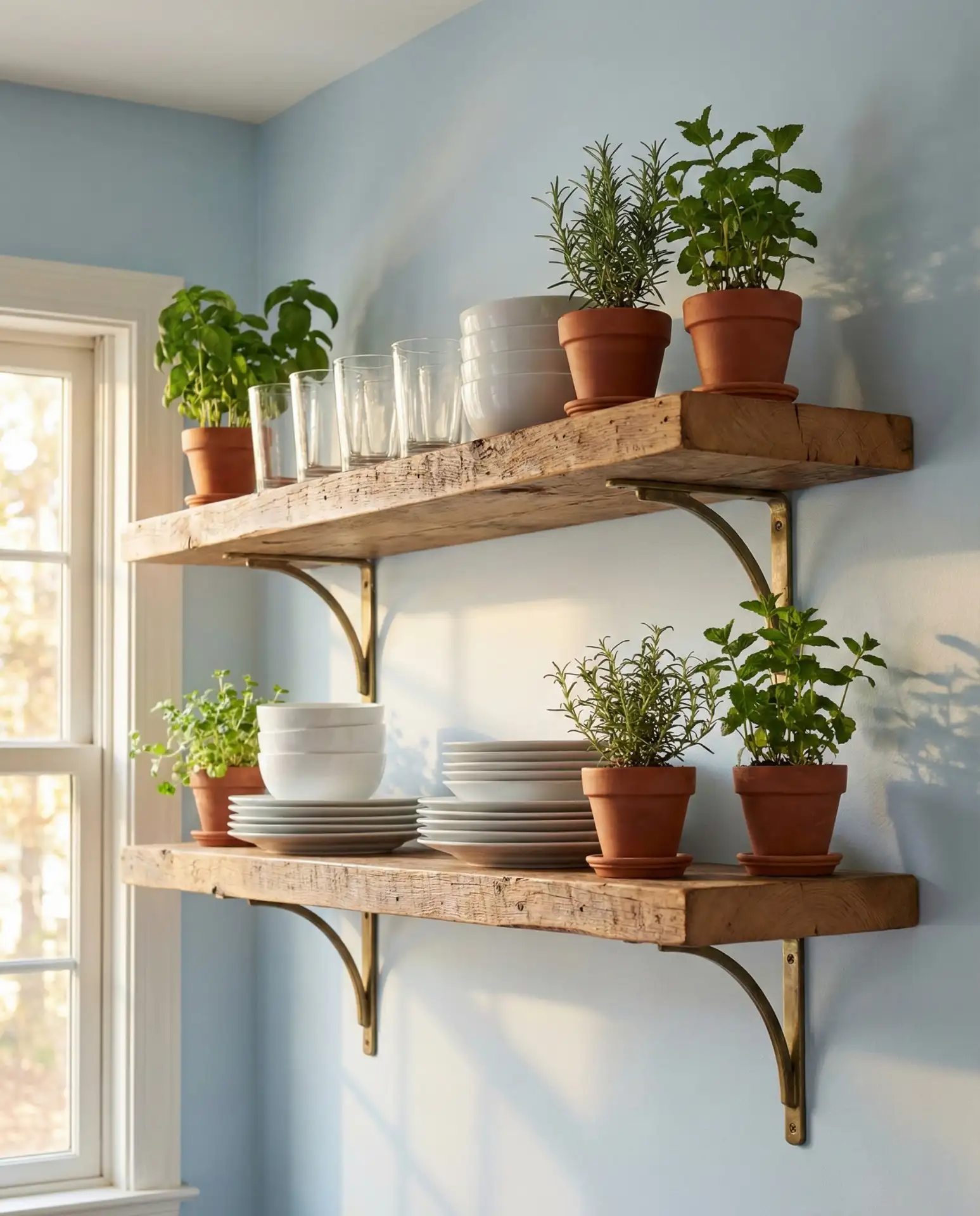 Open Shelving with Aesthetic Dishware Display 1