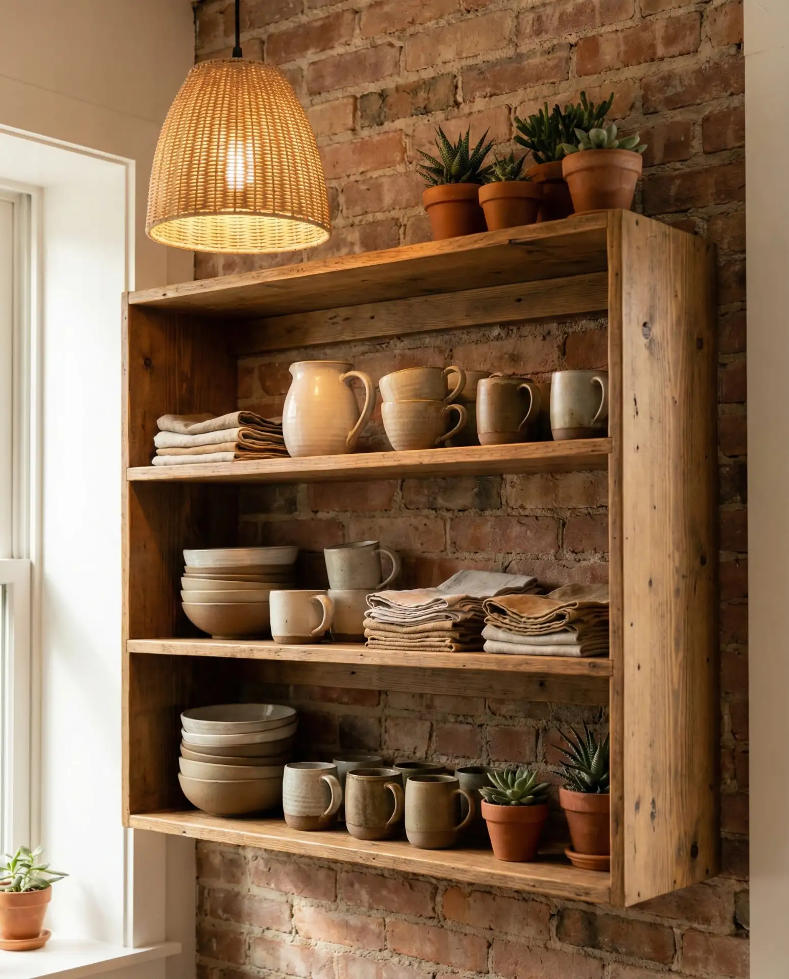 Open Shelving with Aesthetic Dishware Display 2