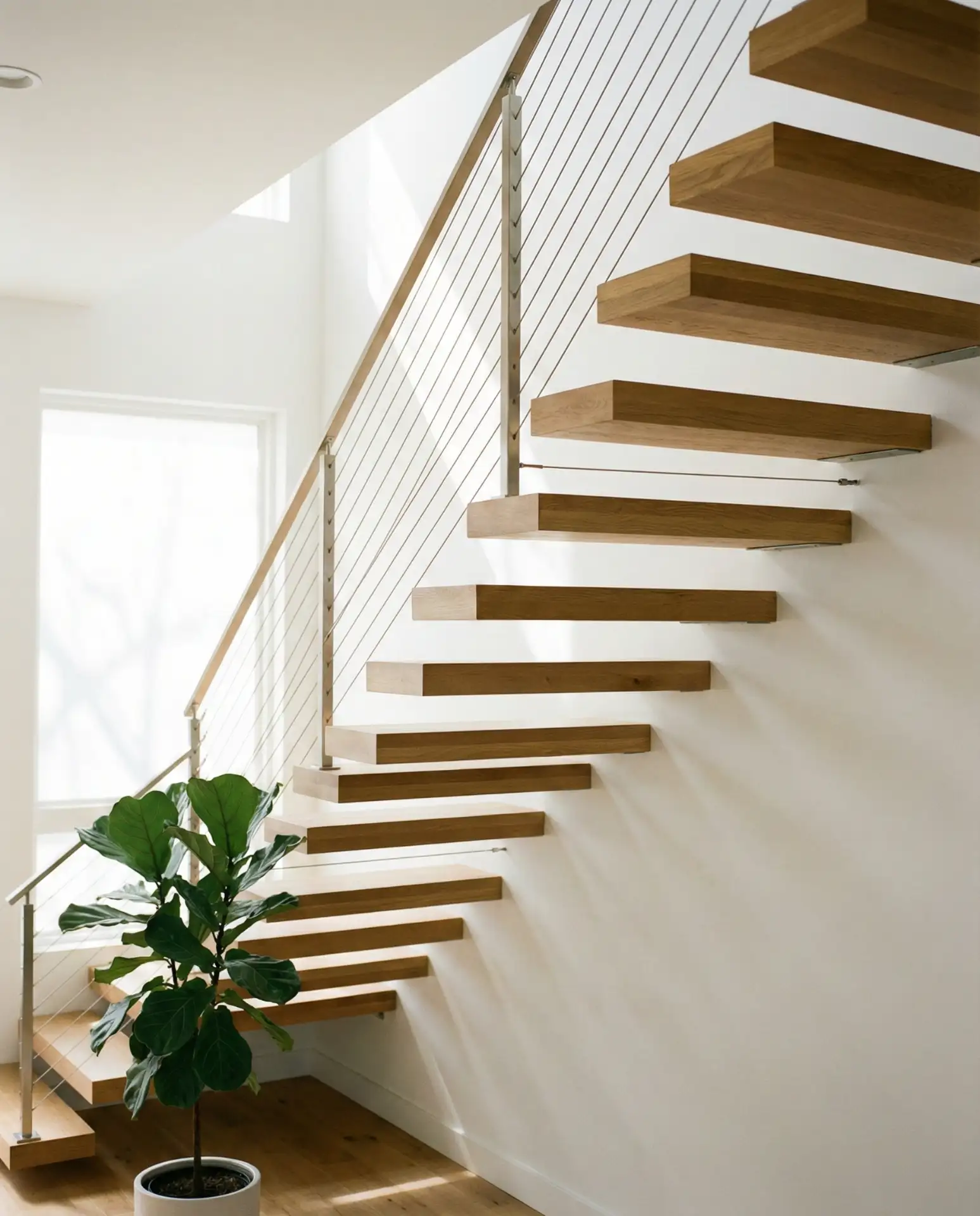 Open Tread Stairs with Minimal Railing 1