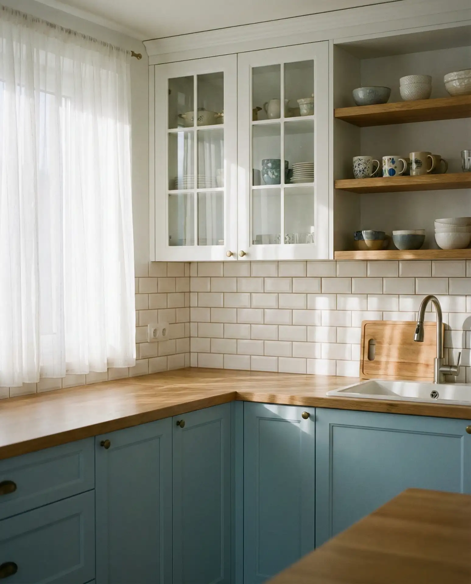 Pale Blue and Natural Wood 1