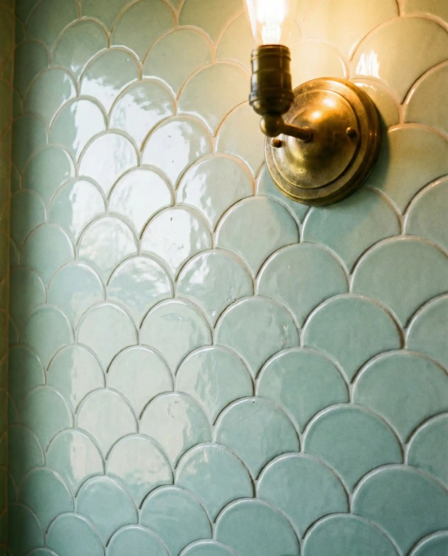 Pale Green Moroccan Fish Scale Tiles 1