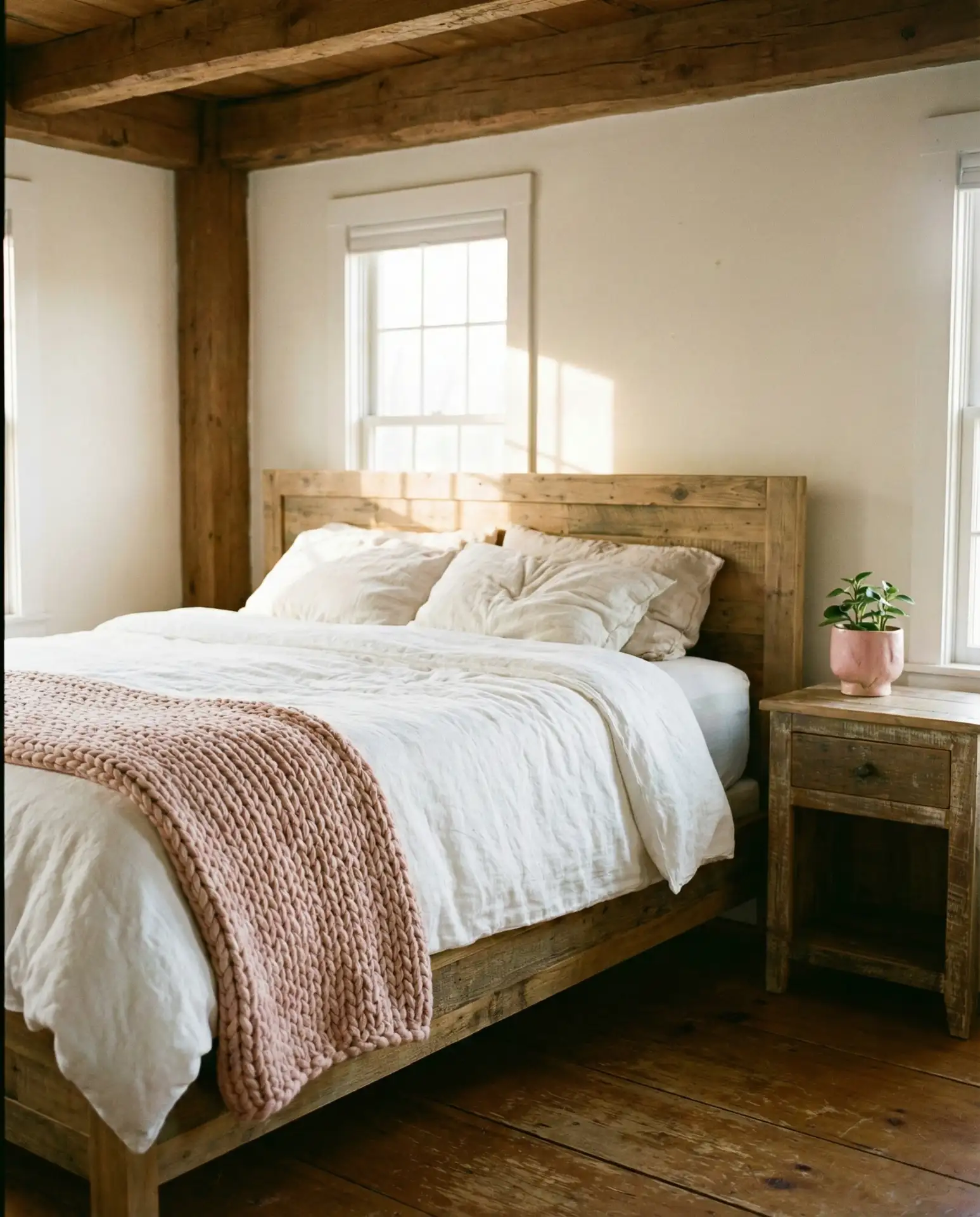 Pink Rustic Bedroom with Soft Feminine Touches 1