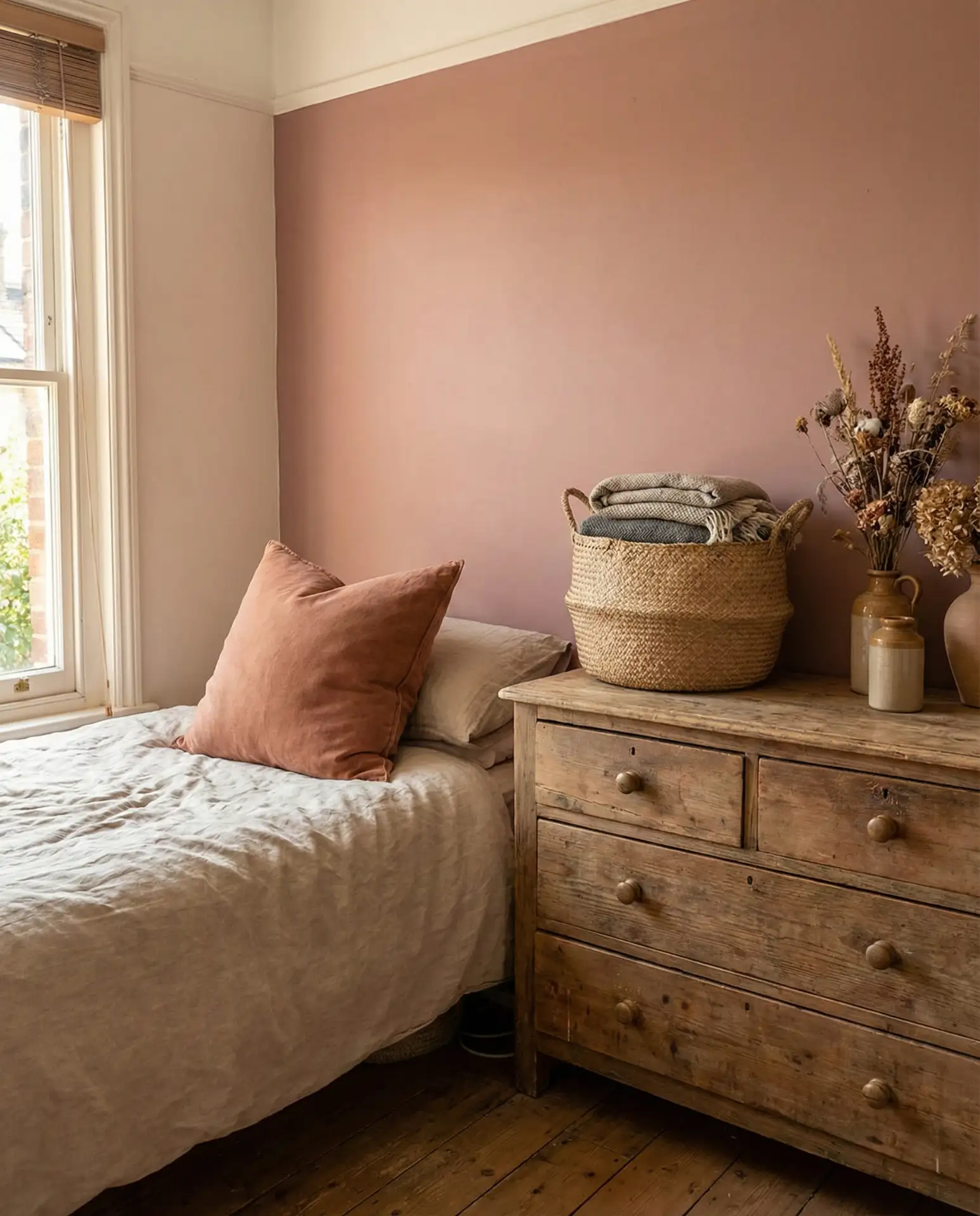 Pink Rustic Bedroom with Soft-Feminine Touches 2