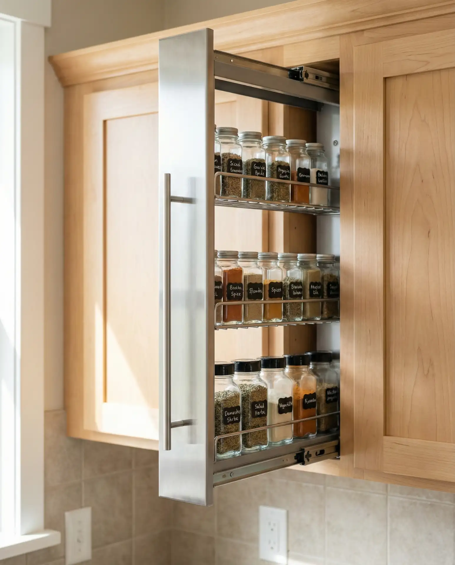 Pull-Out Spice Rack Pantry Insert 1