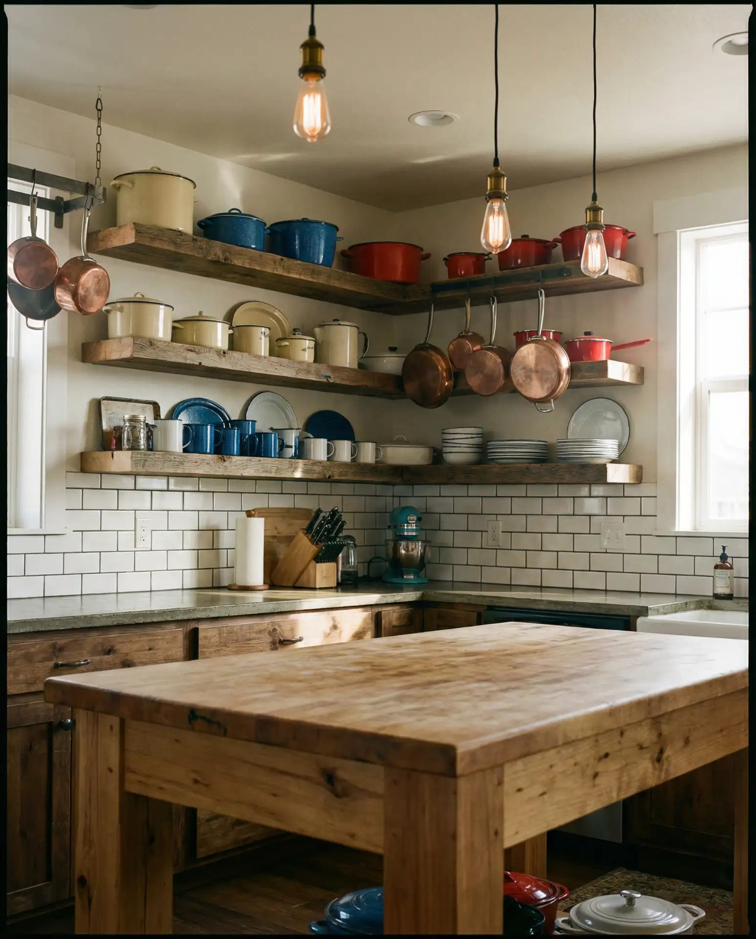 Ranch Style Kitchen with Open Shelving 2
