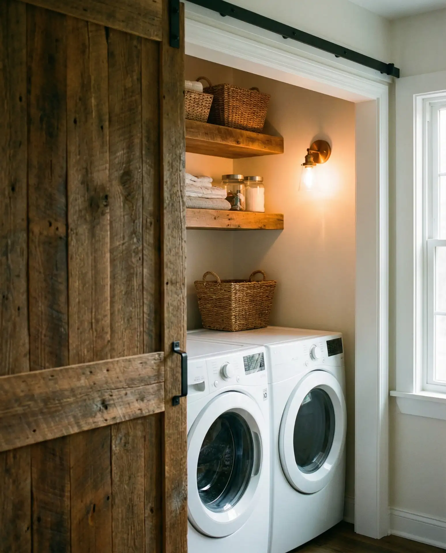 Rustic Barn Door for Closet Laundry 2