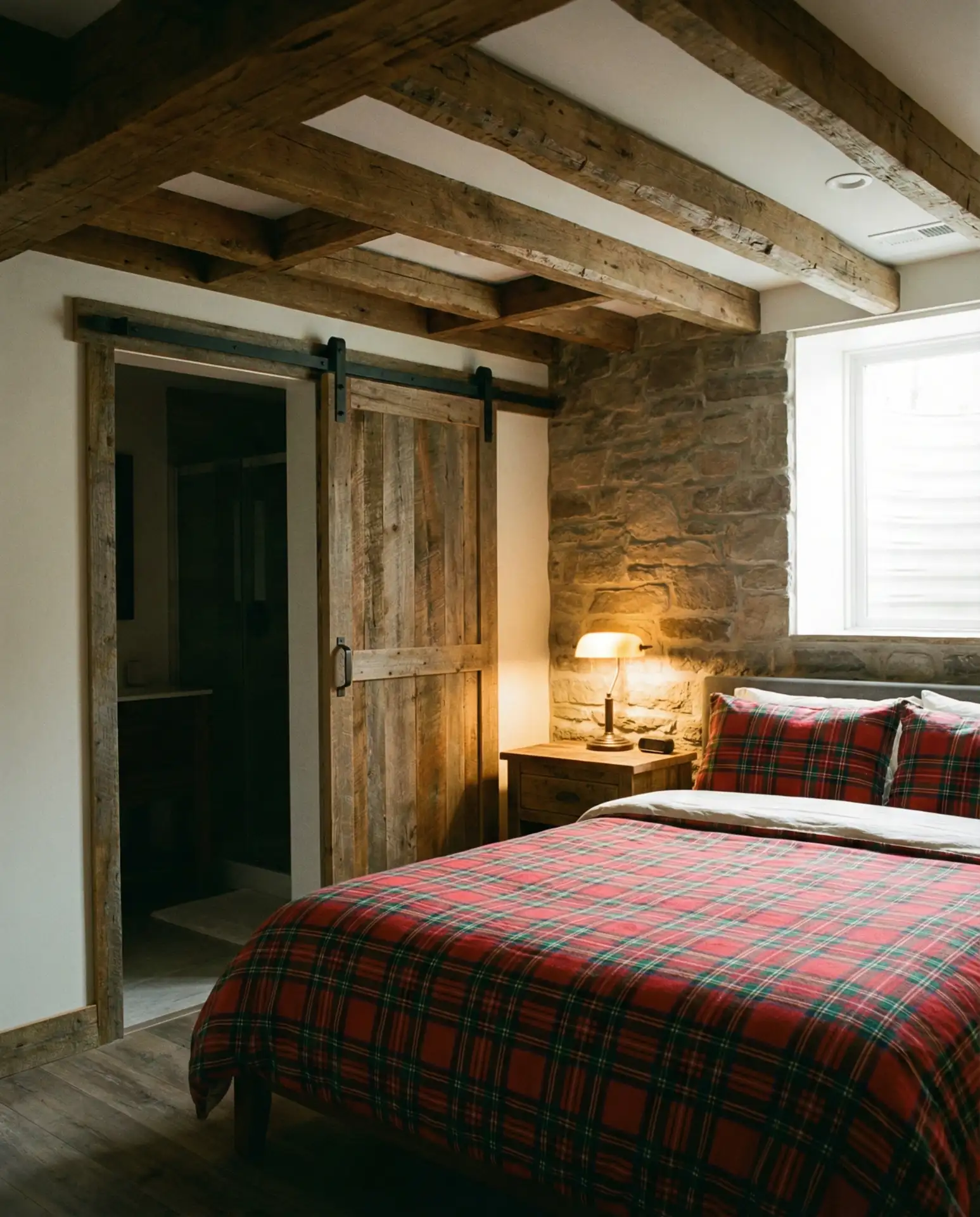 Rustic Basement Bedroom with Reclaimed Wood Accents 1
