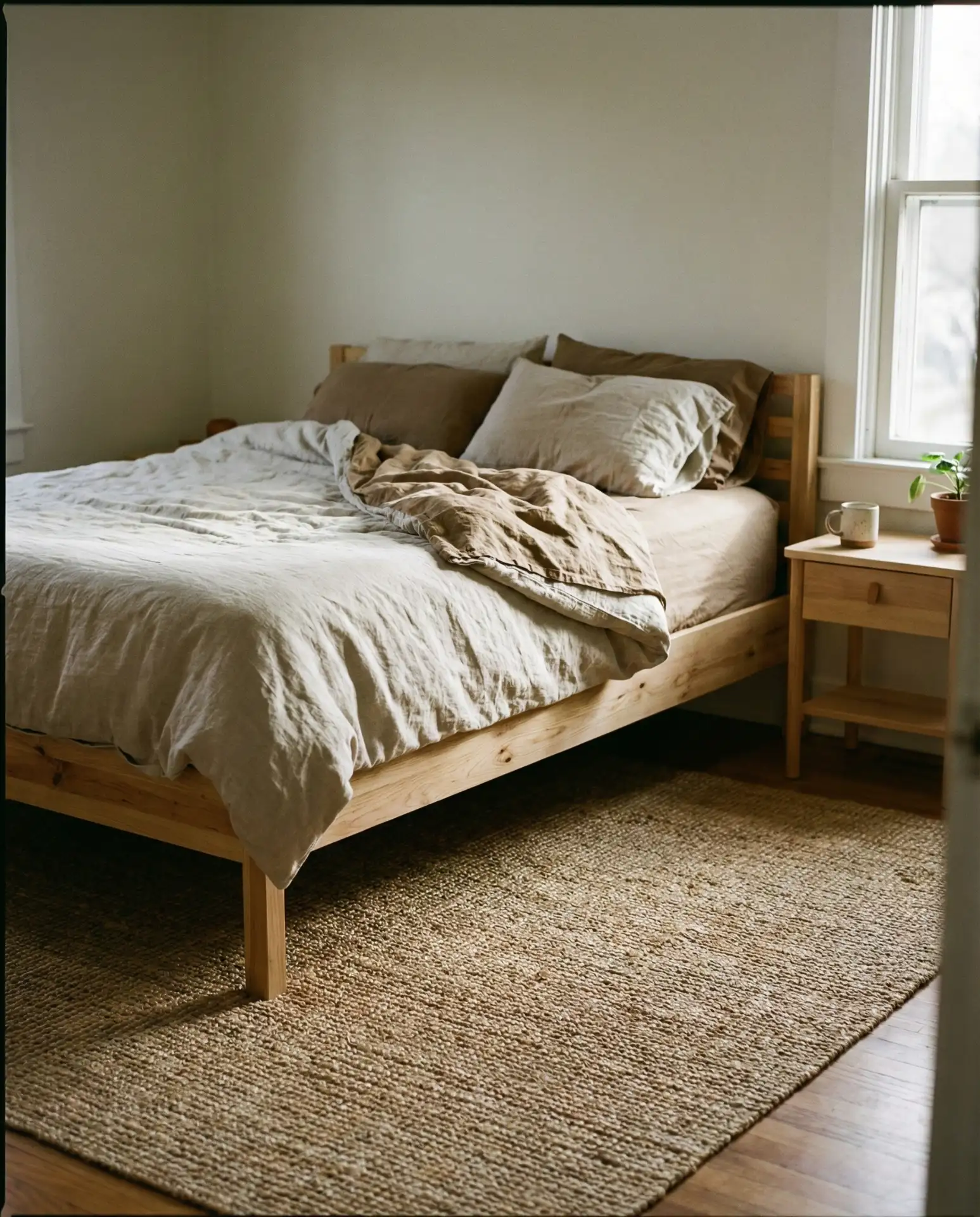 Rustic Bedroom with Natural Fiber Rugs 2