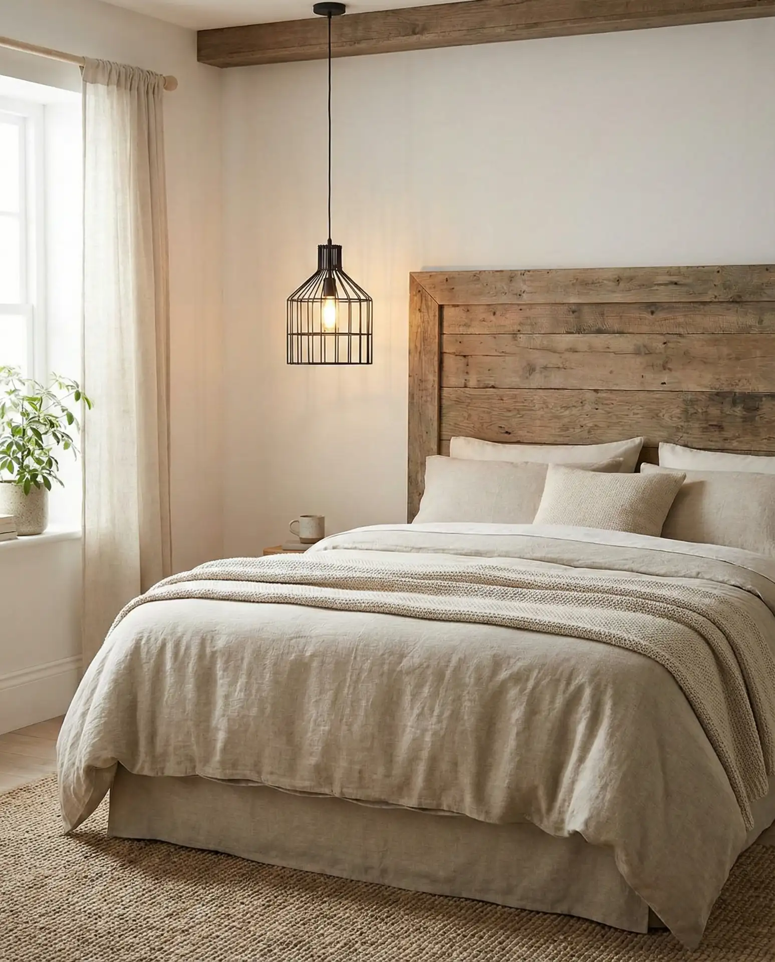 Rustic Bedroom with Pendant Lighting 1