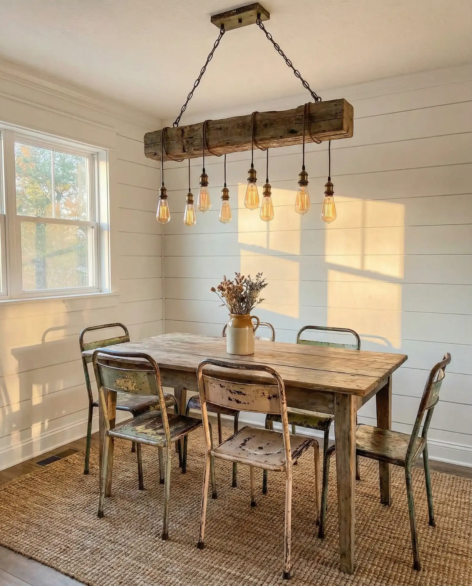 Rustic Wood Beam Chandeliers