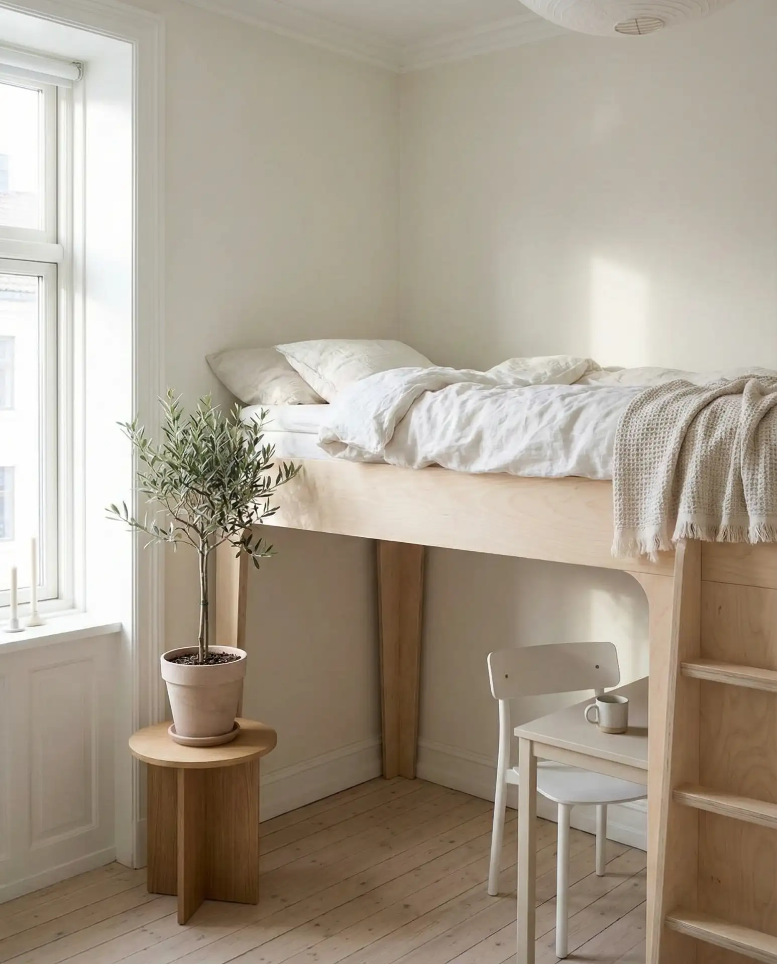 Scandinavian-Inspired Minimalist Loft Bed for Small Rooms 1