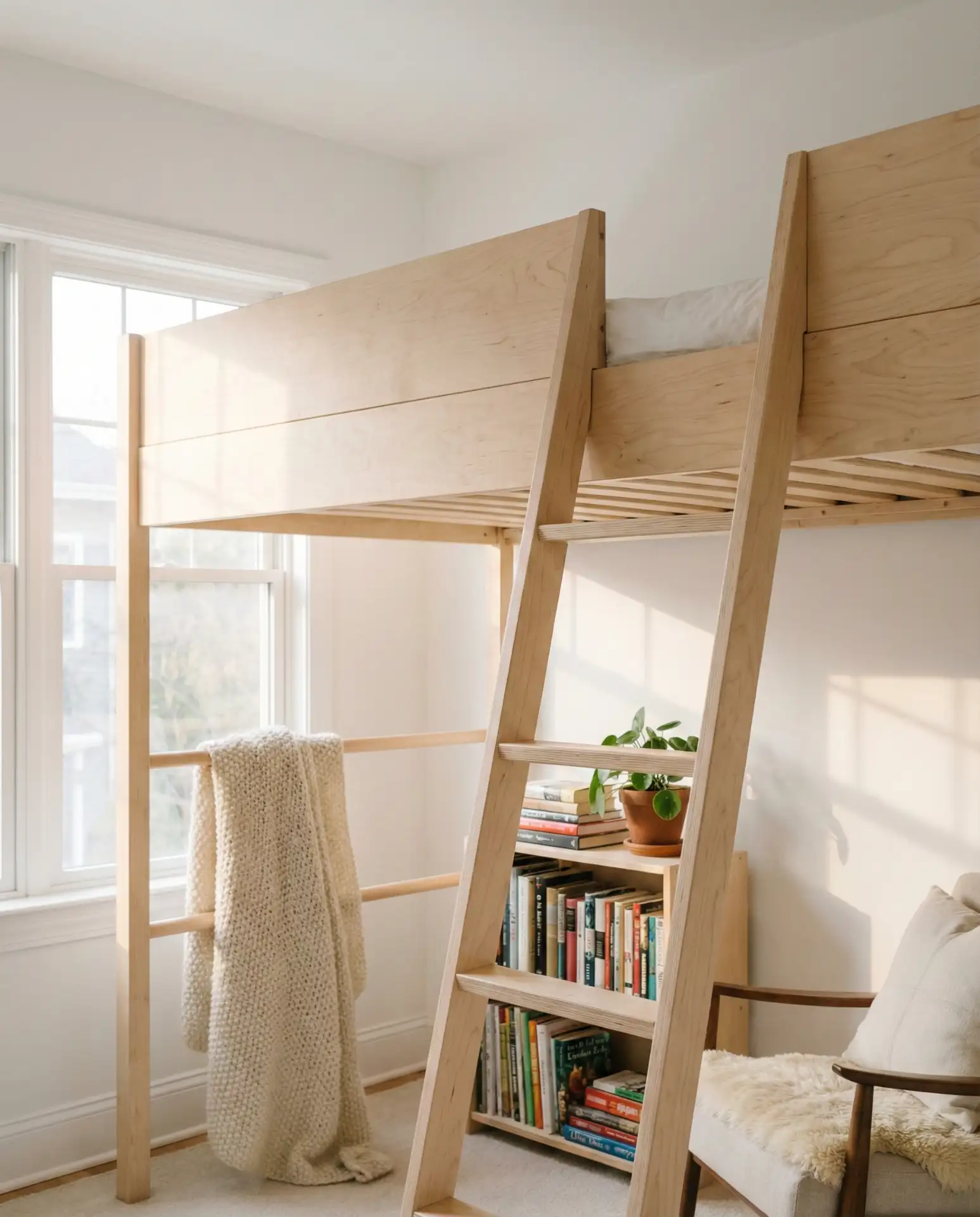 Scandinavian-Inspired Minimalist Loft Bed for Small Rooms 2