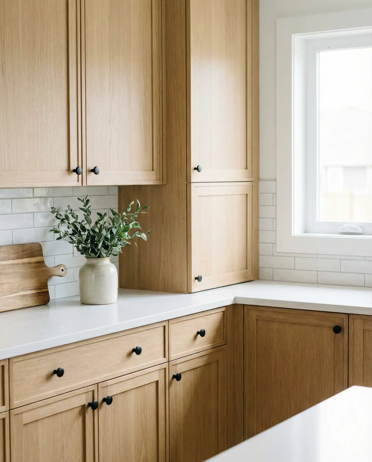Slim Shaker White Oak Cabinets 1