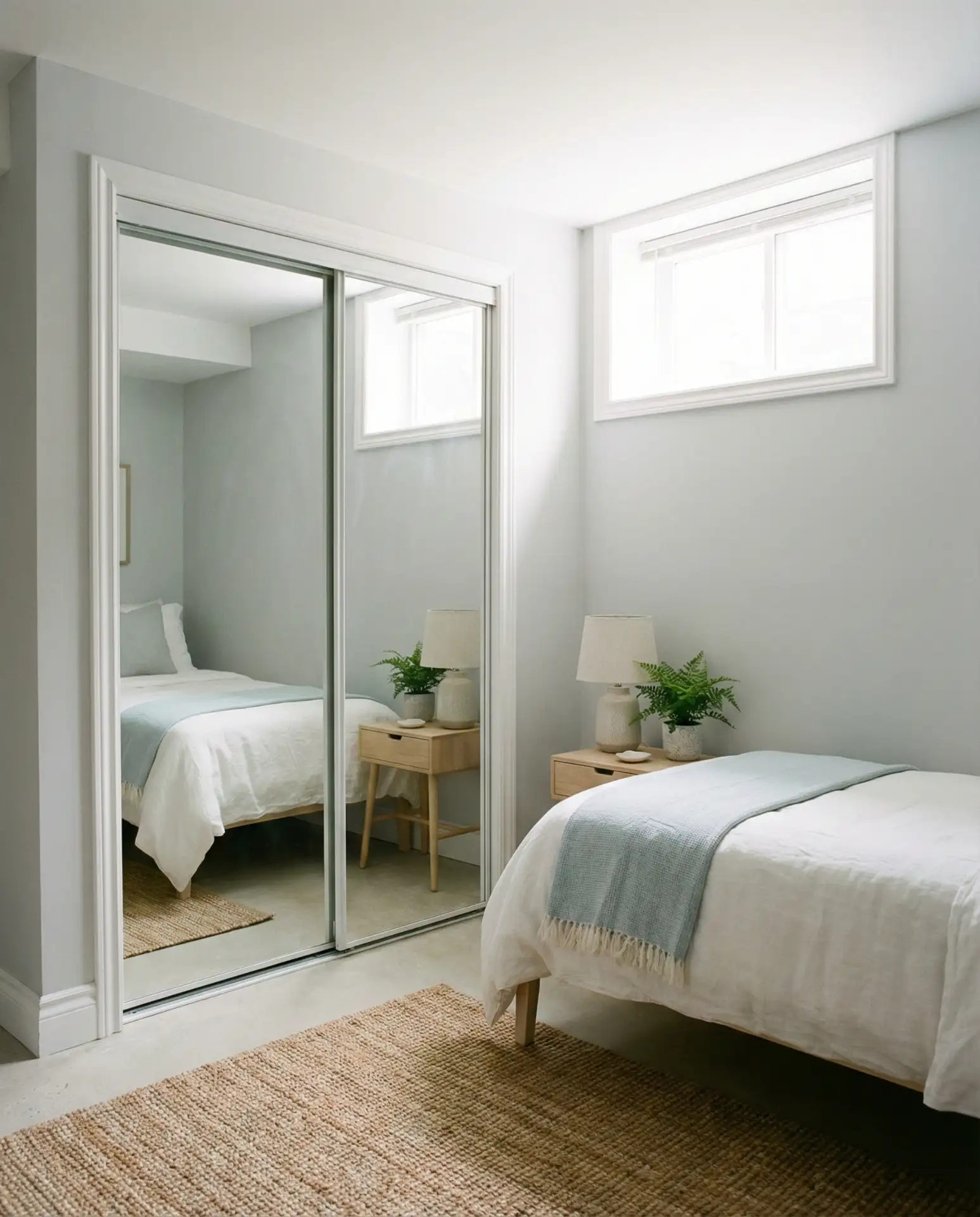 Small Window Basement with Reflective Surfaces 1