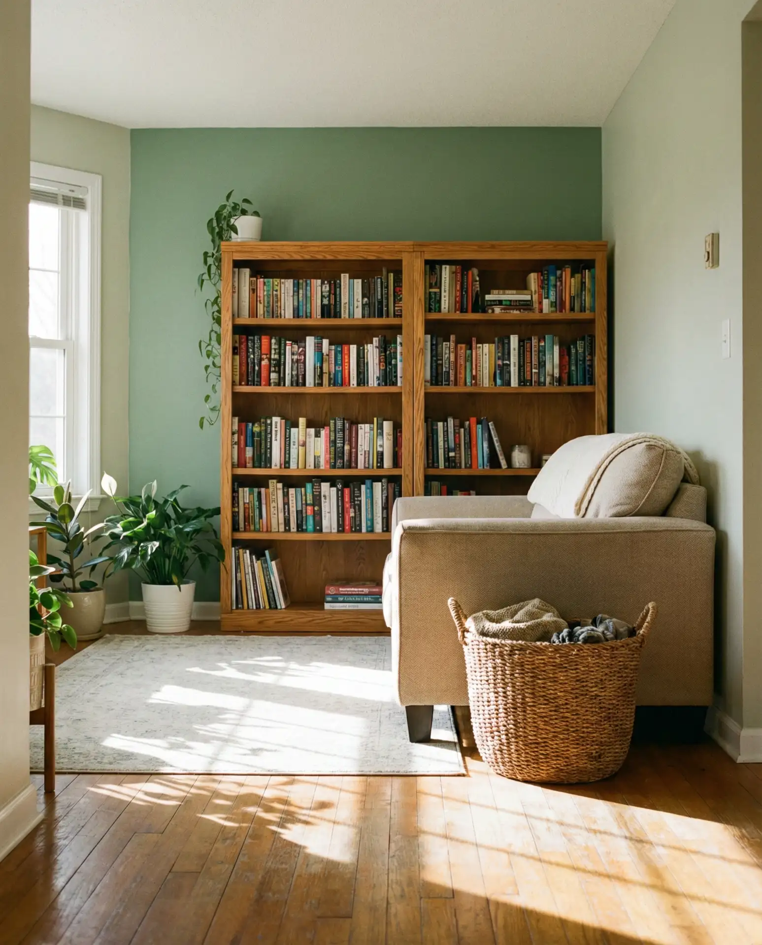 Soft Sage Green and Natural Oak 1