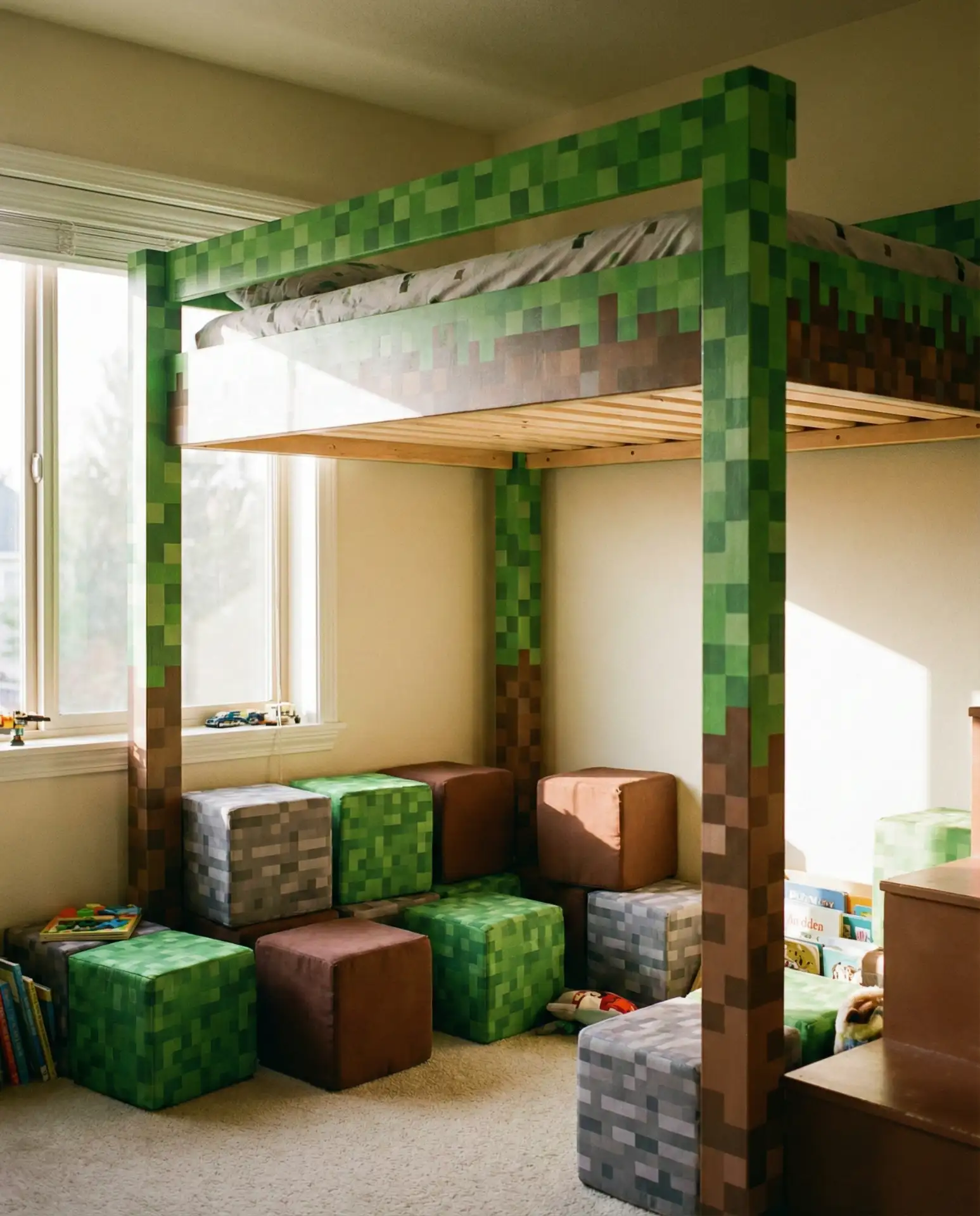 Space-Saving Loft Bed with Closet Underneath 1