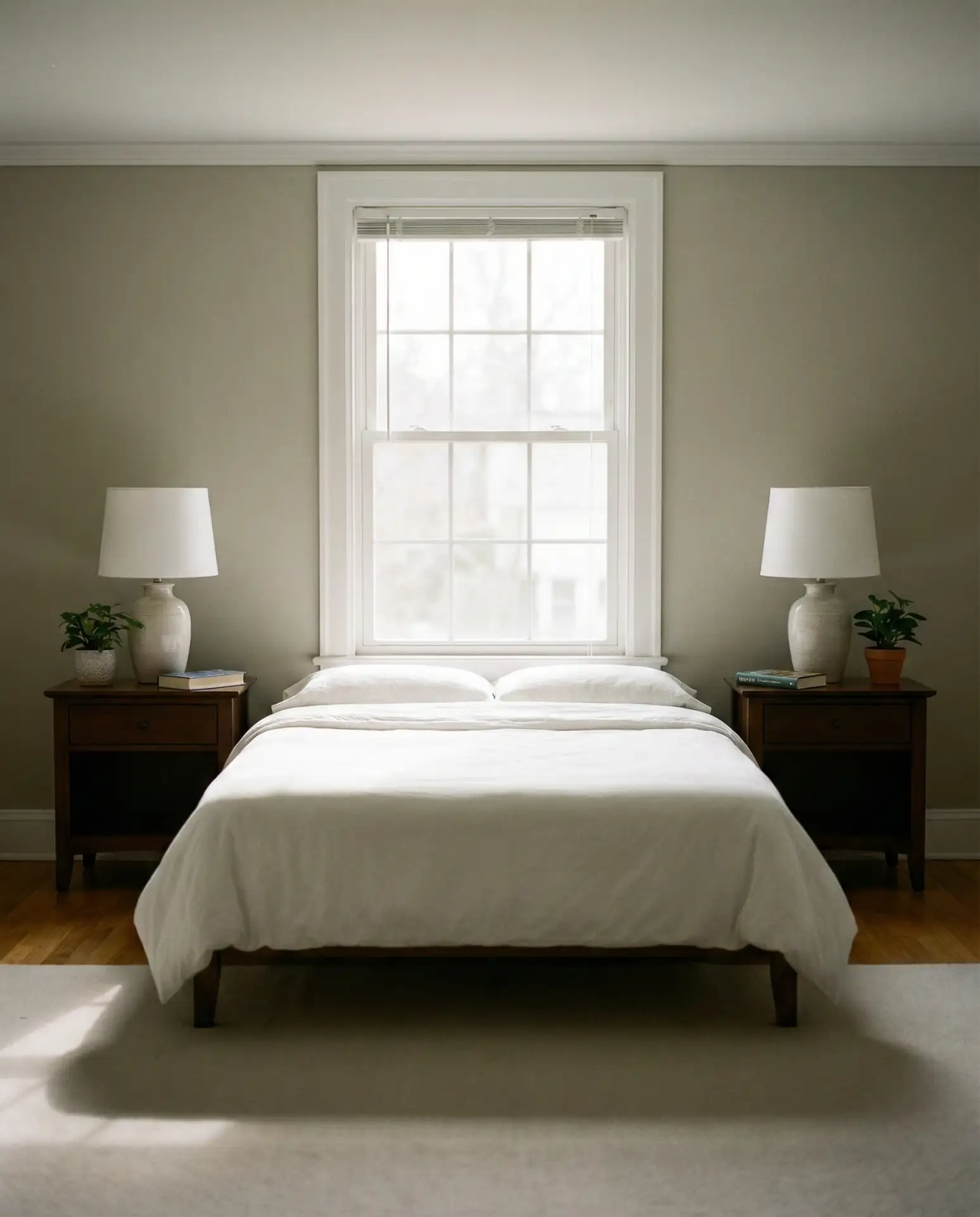 Symmetrical Nightstand and Lamp Pairing 2