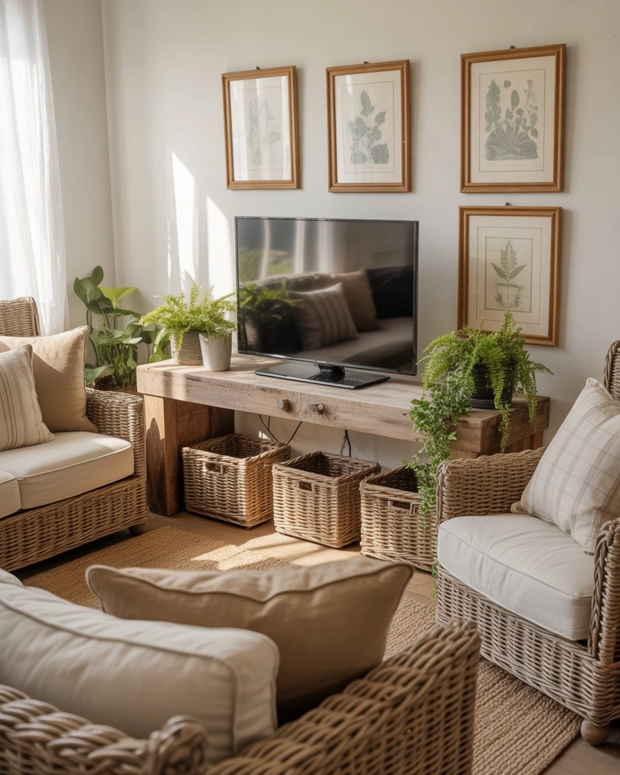 TV-Centered Cottage Living Room with Modern Function 1