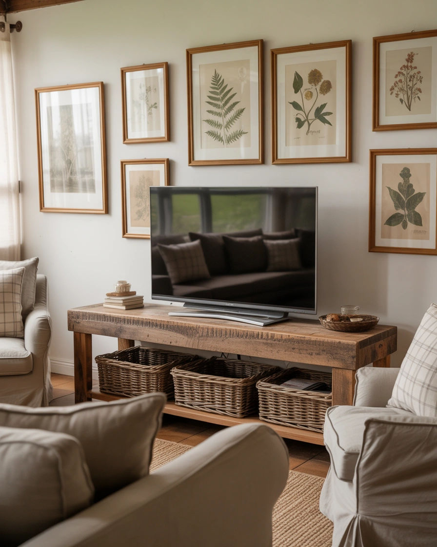 TV-Centered Cottage Living Room with Modern Function 2