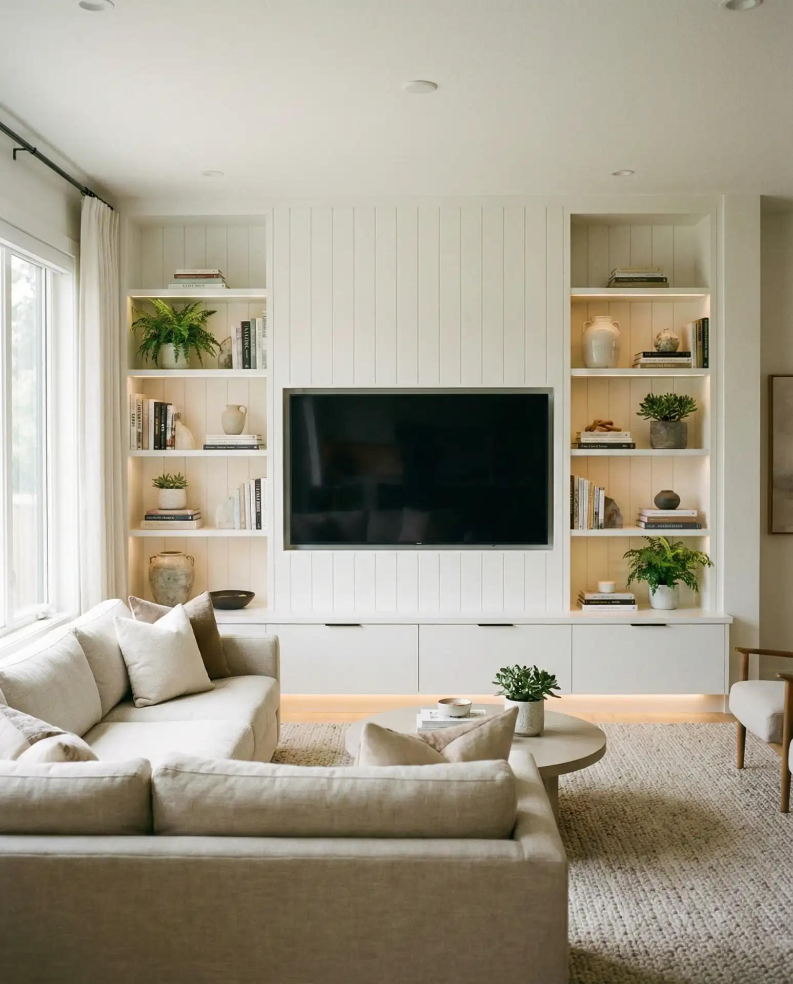 TV-Centered Layout with Built-In Media Wall 2