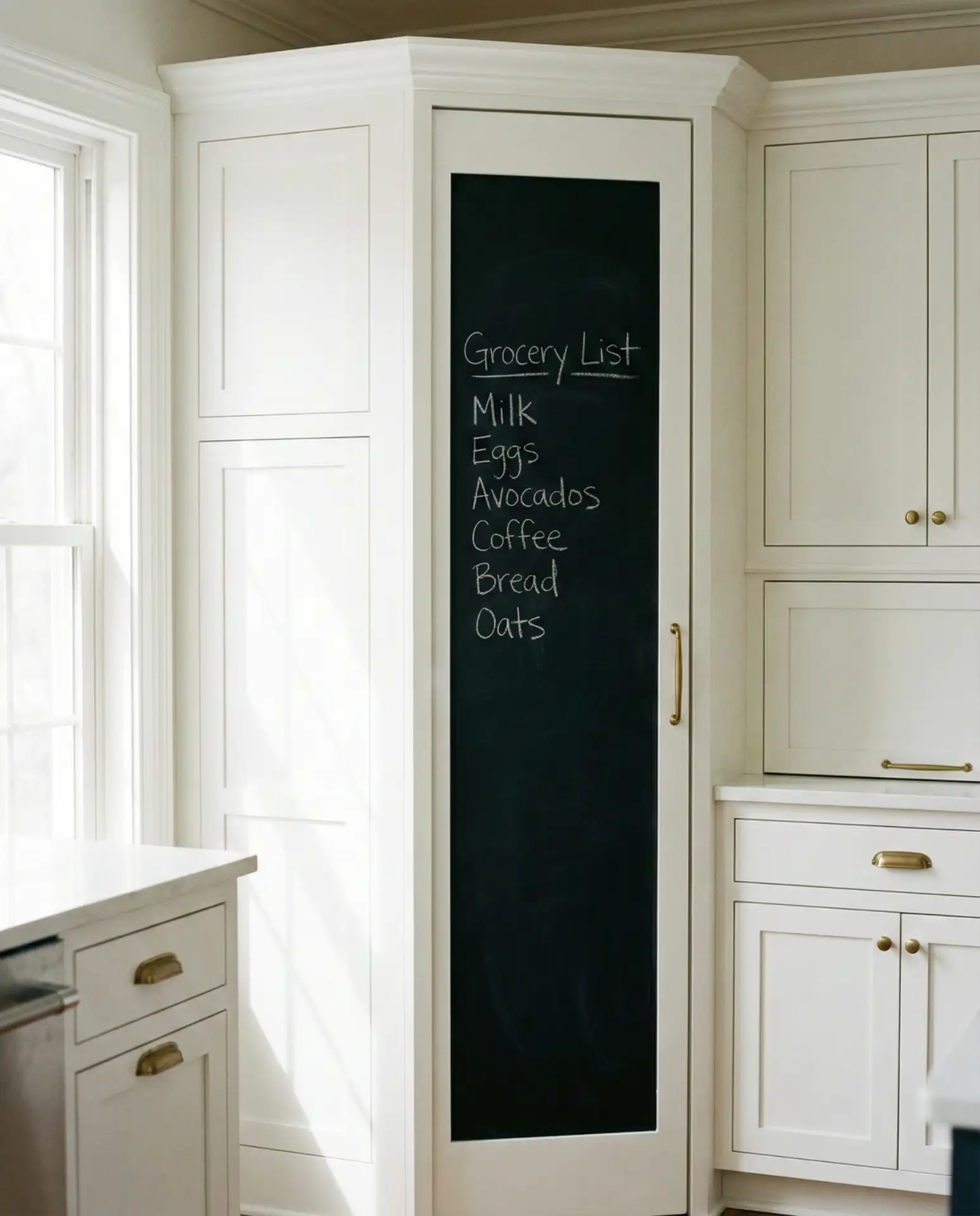 Tall Kitchen Pantry with Chalkboard Door 1