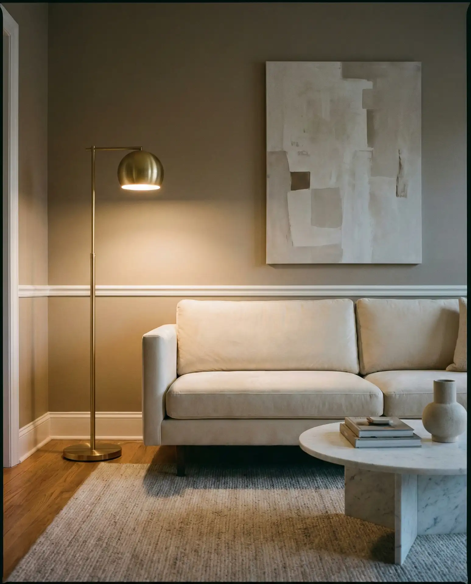 Taupe with Brushed Gold Accents 1