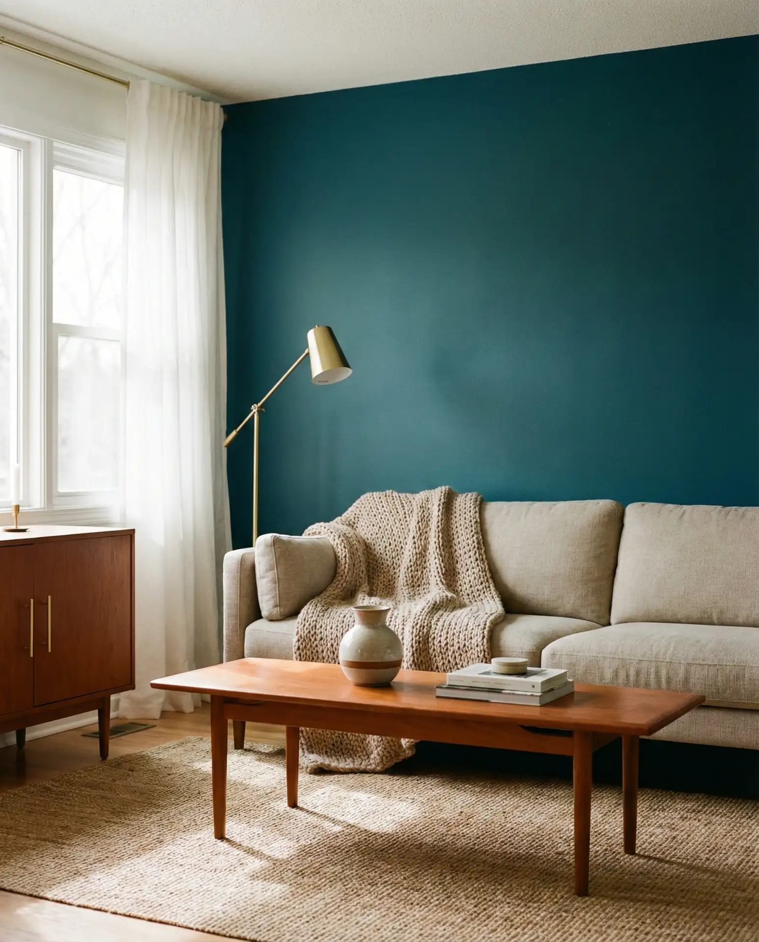 Teal and Warm Wood Tones 1