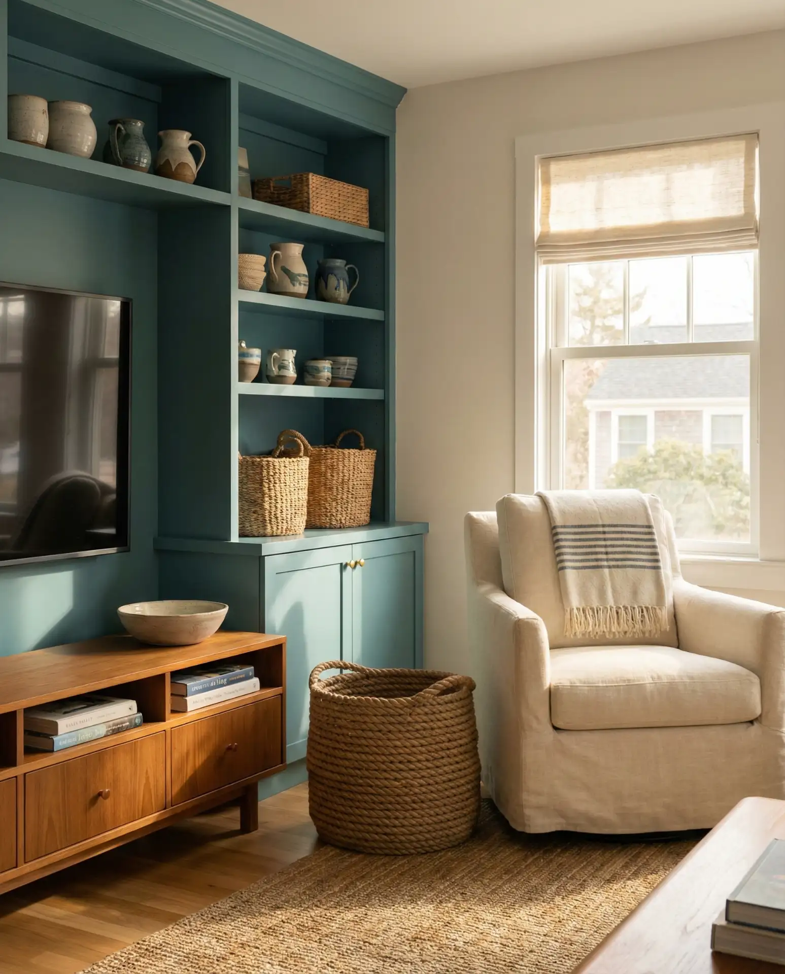 Teal and Warm Wood Tones 2