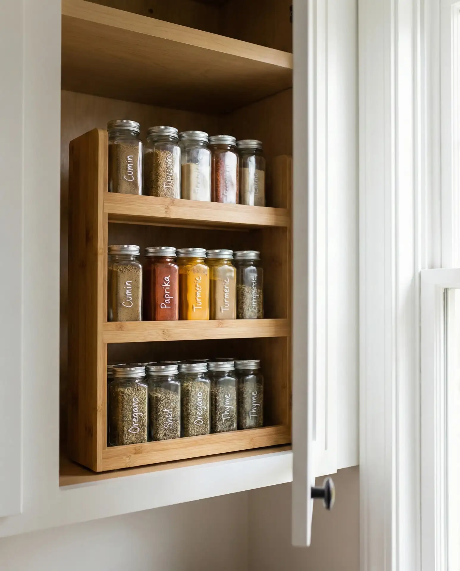 Tiered Spice Rack Inserts for Upper Cabinets 1