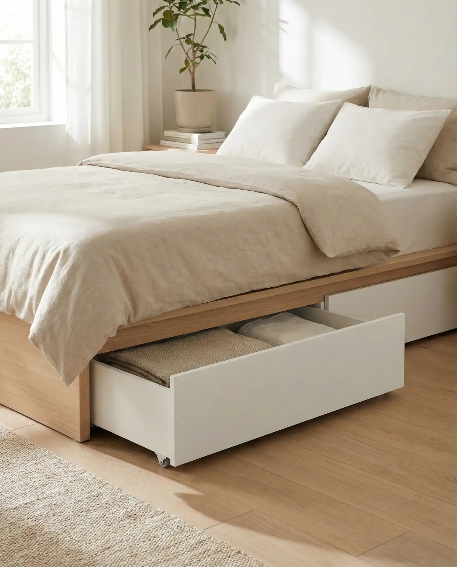 Under-Bed Rolling Drawers for Seasonal Clothes 1