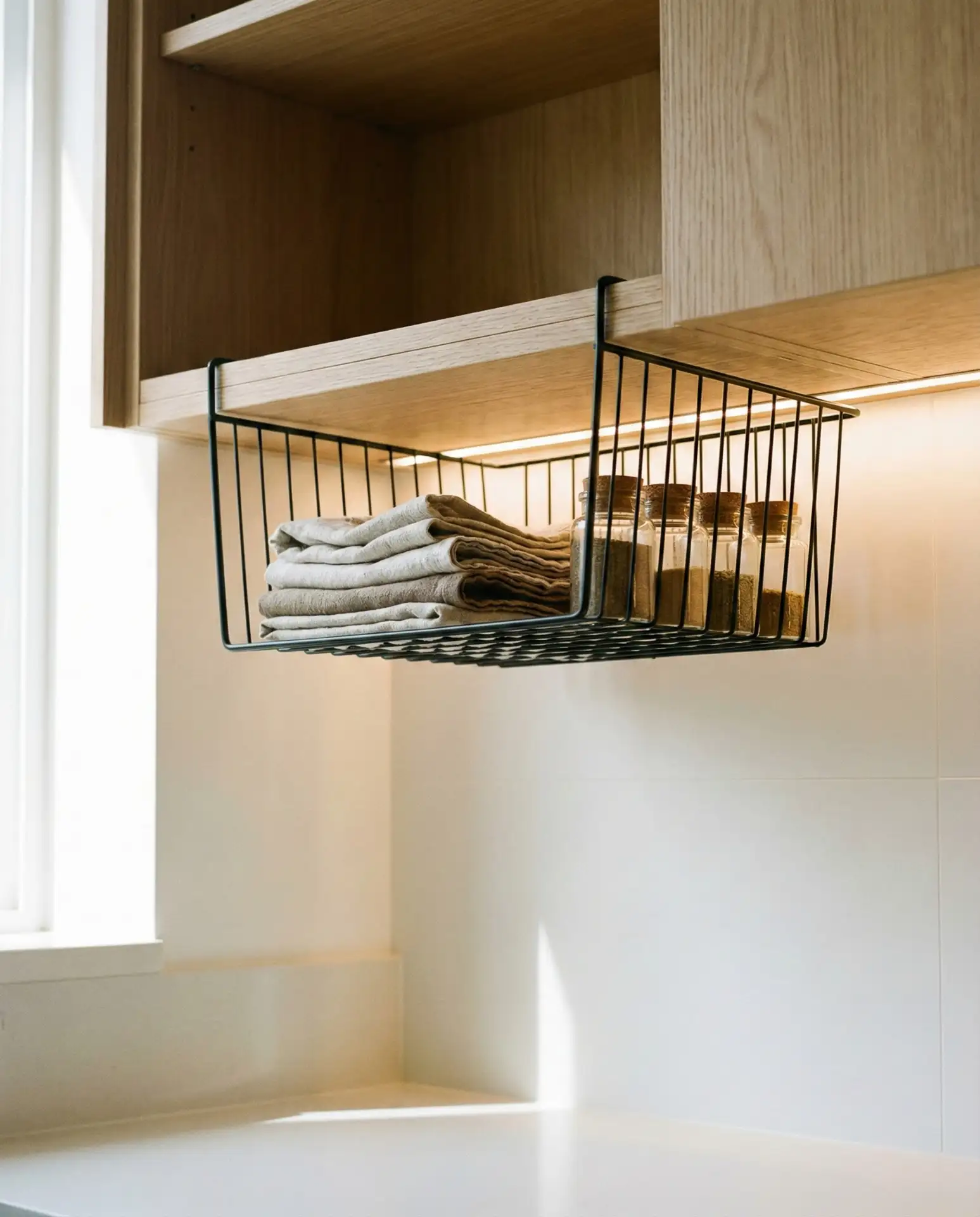 Under-Shelf Baskets for Extra Cabinet Space 1