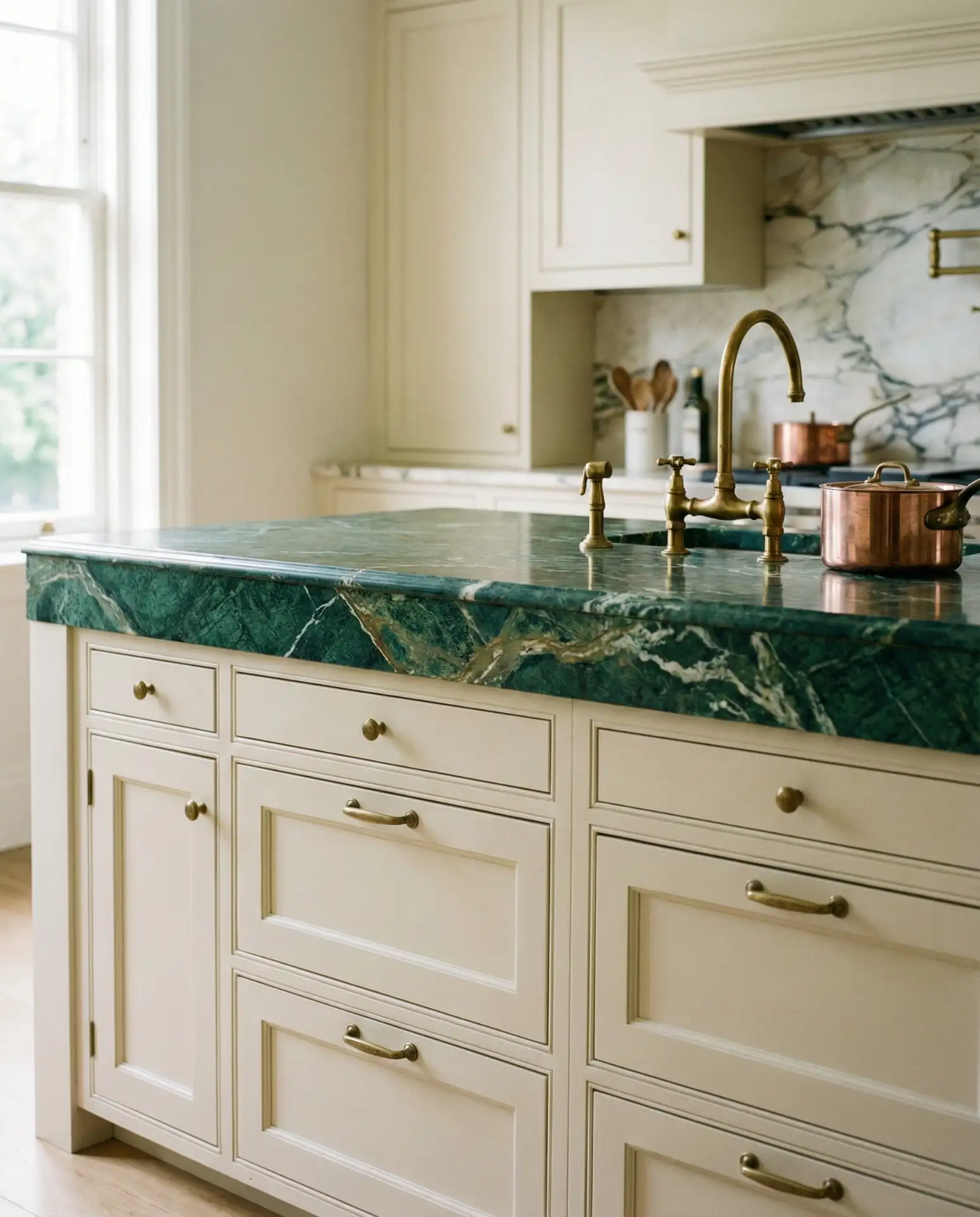 Verdant Elegance in Green Marble 1