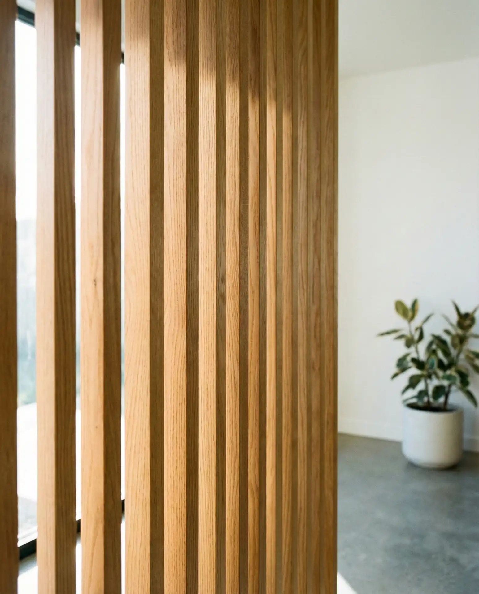 Vertical Slat Wood Screen 2