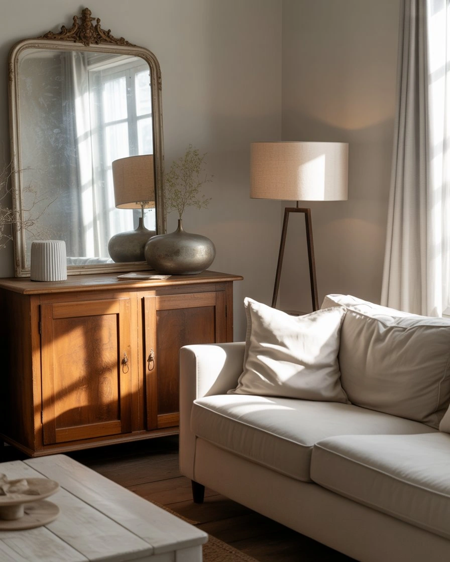 Vintage Modern Cottage Living Room Balance 1